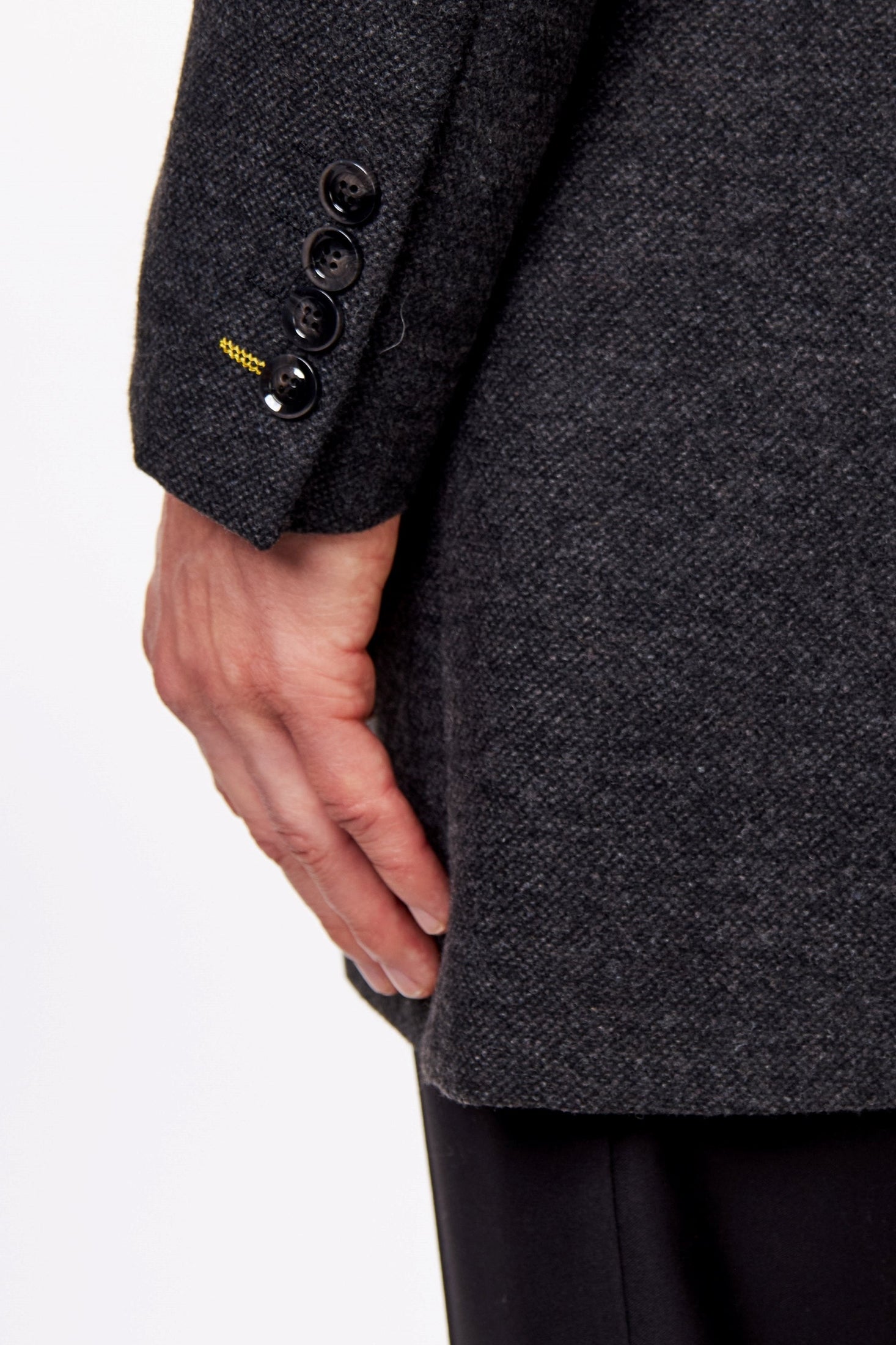 NESTOR – GREY TWEED WOOL BLEND OVERCOAT