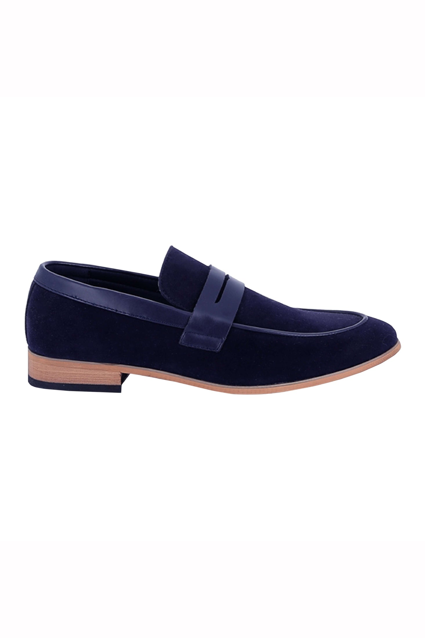 Men’s Suede Penny Loafers Retro Two Leather Shoes Smart Casual Slip on Slippers