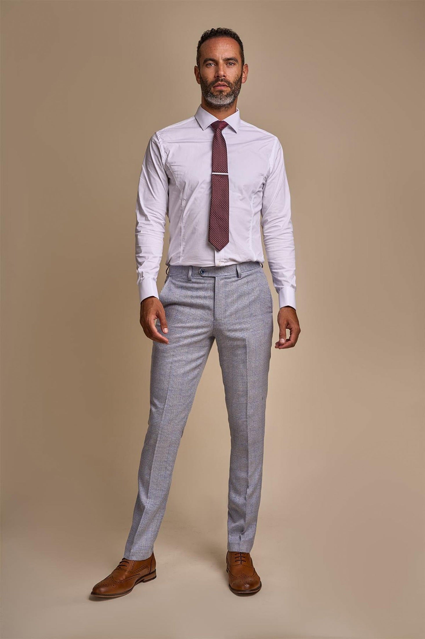 CARIDI - SKY BLUE CHECK TROUSERS CAVANI