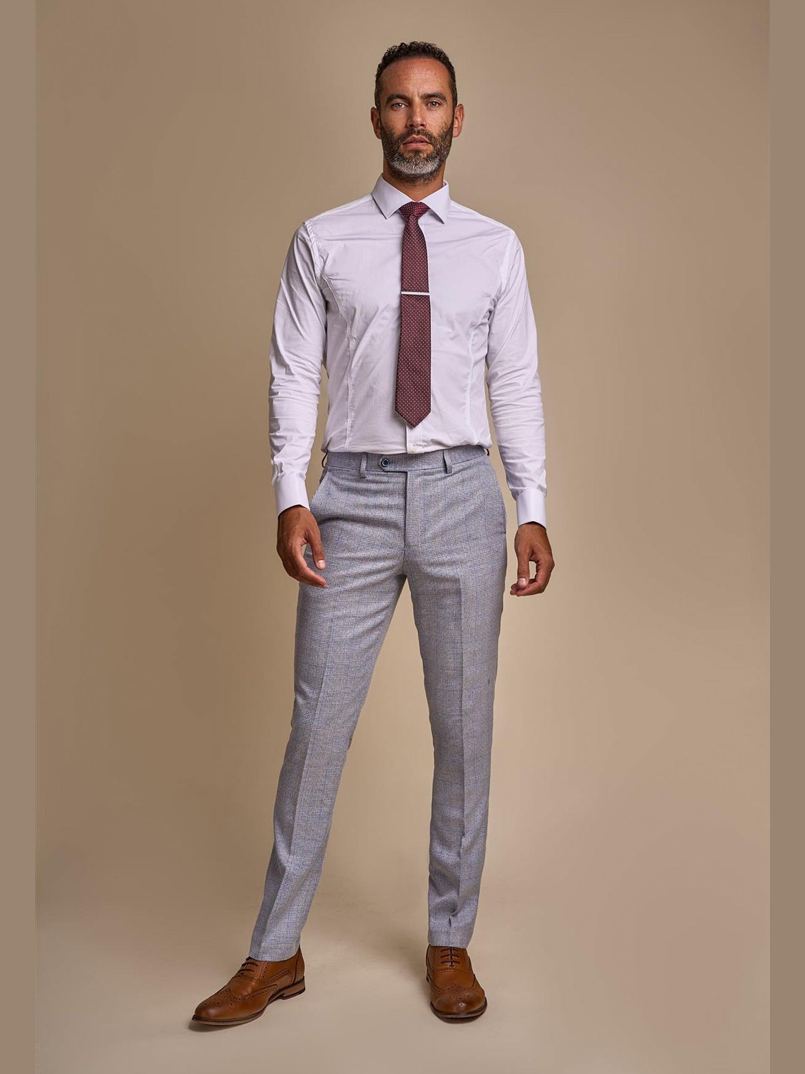 MENS CARIDI SKY BLUE TAILORED FIT THREE PIECE SUIT CAVANI