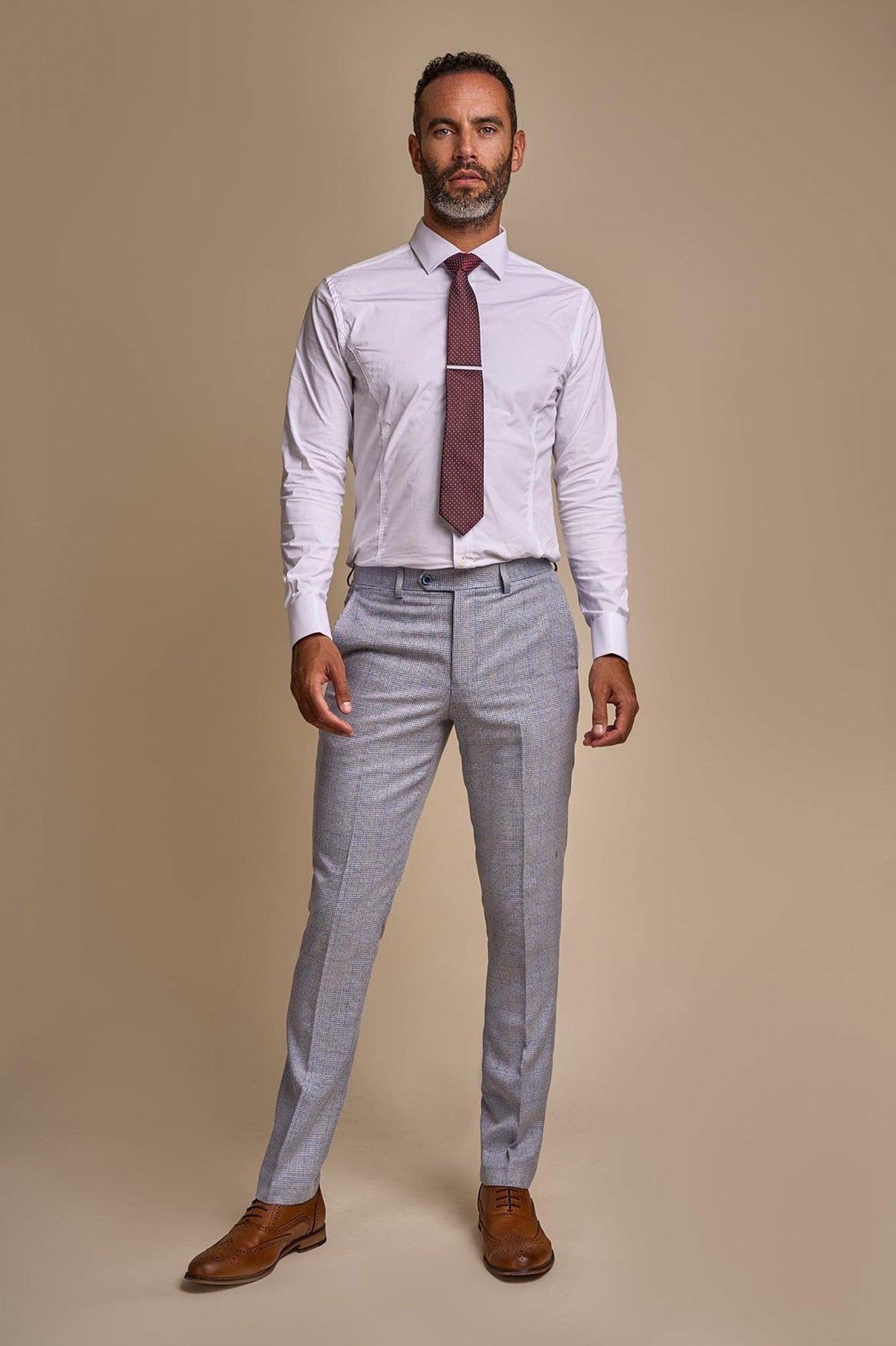 MENS CARIDI SKY BLUE TAILORED FIT THREE PIECE SUIT CAVANI