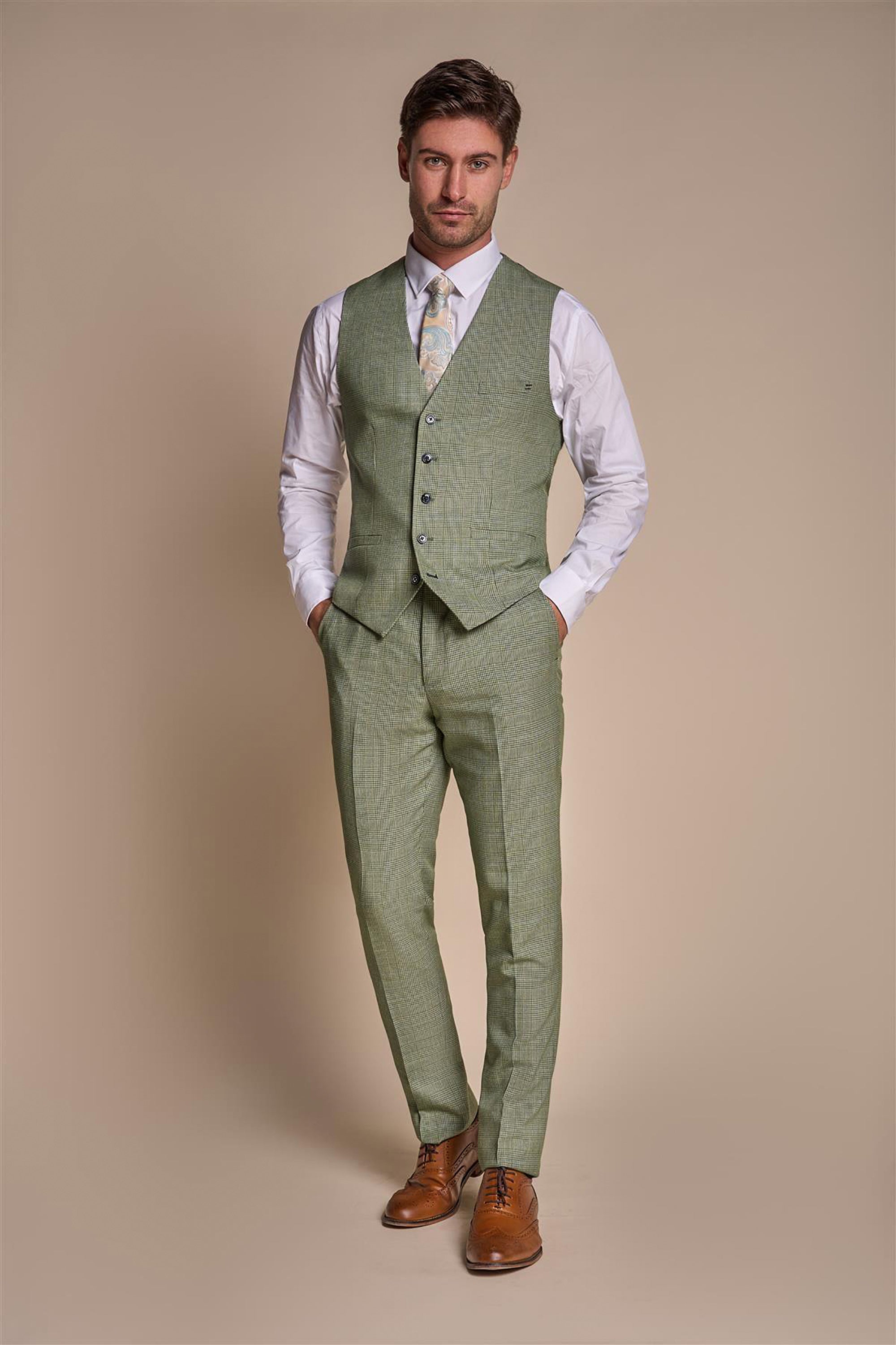 MENS CARIDI SAGE THREE PIECE SUIT CAVANI