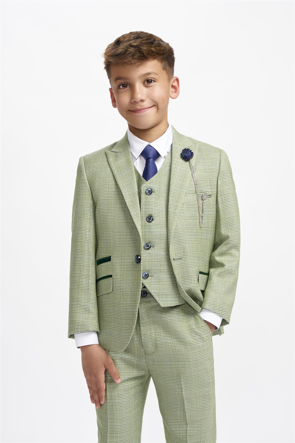 CARIDI SAGE THREE PIECE BOYS SUIT CAVANI