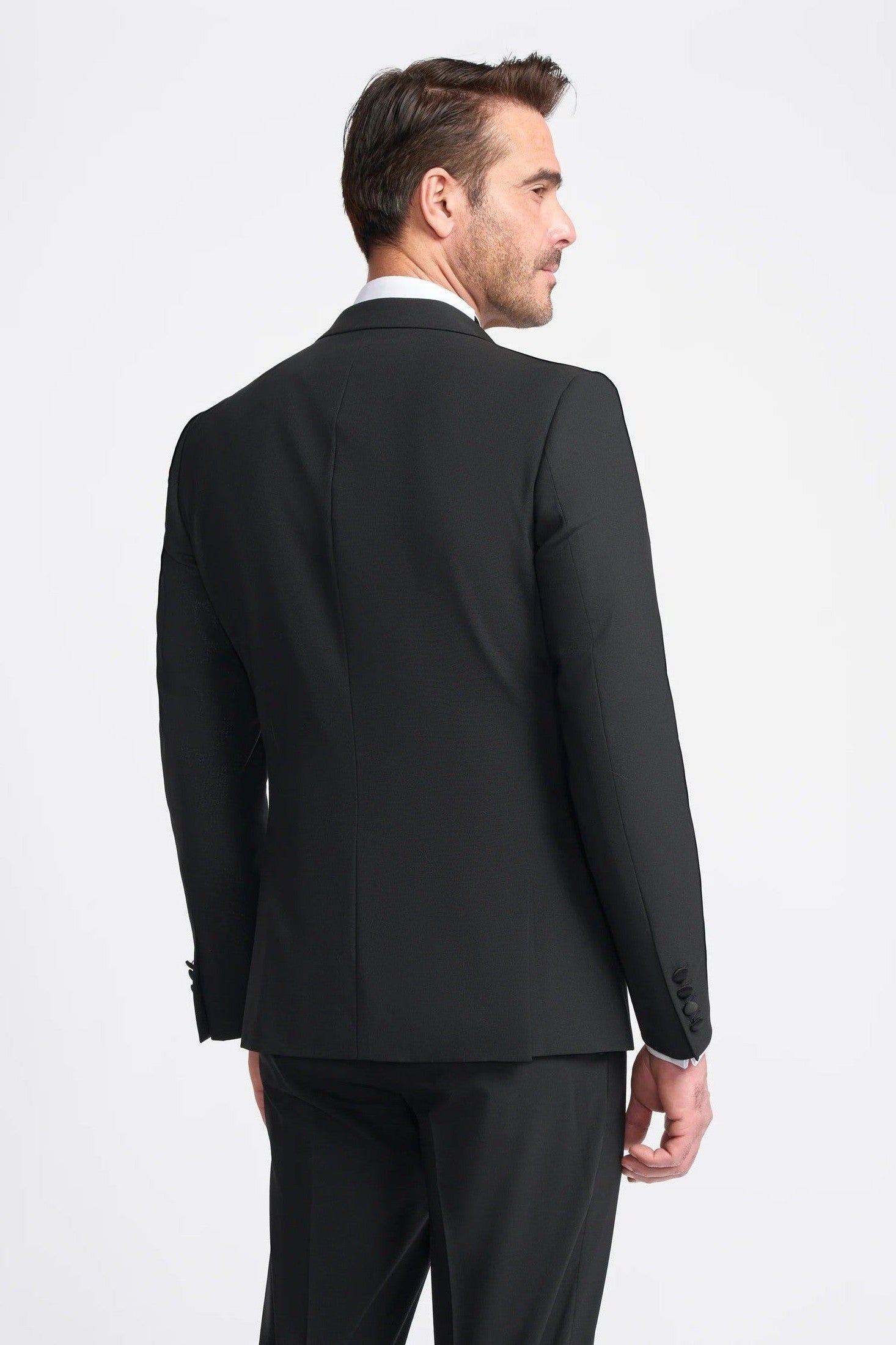 MENS ASPEN BLACK DOUBLE BREASTED SUIT CAVANI