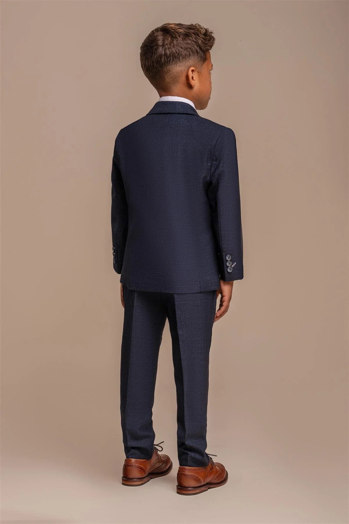 CARIDI NAVY THREE PIECE BOYS SUIT CAVANI