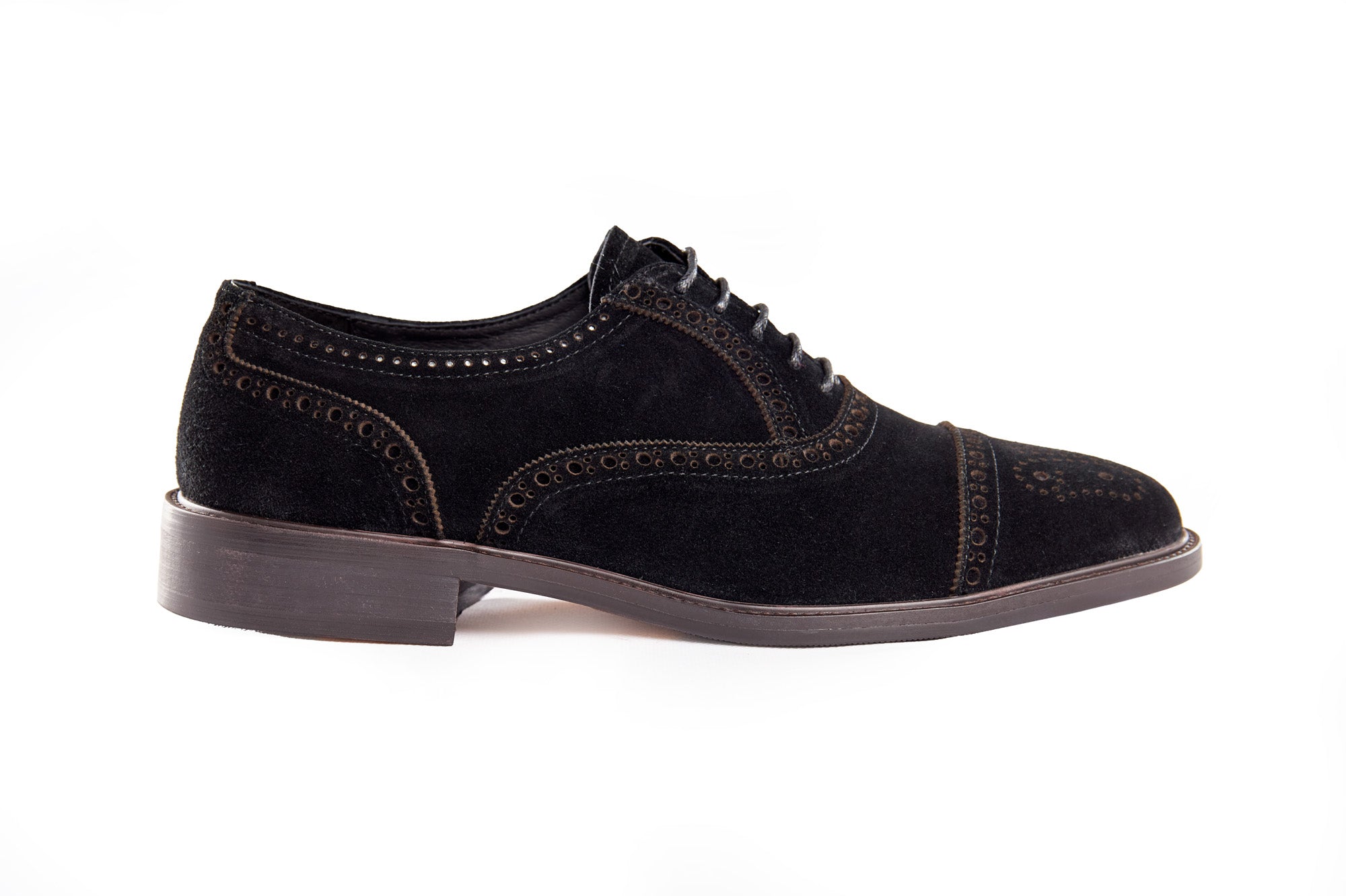 BLACK SUEDE BROGUE