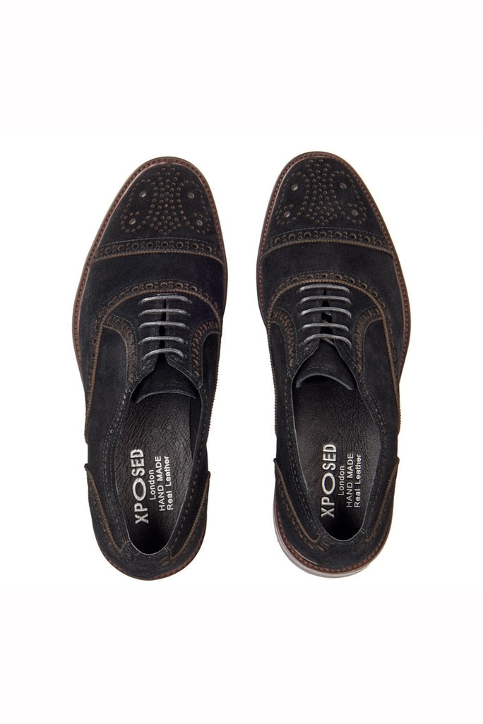 BLACK SUEDE BROGUE