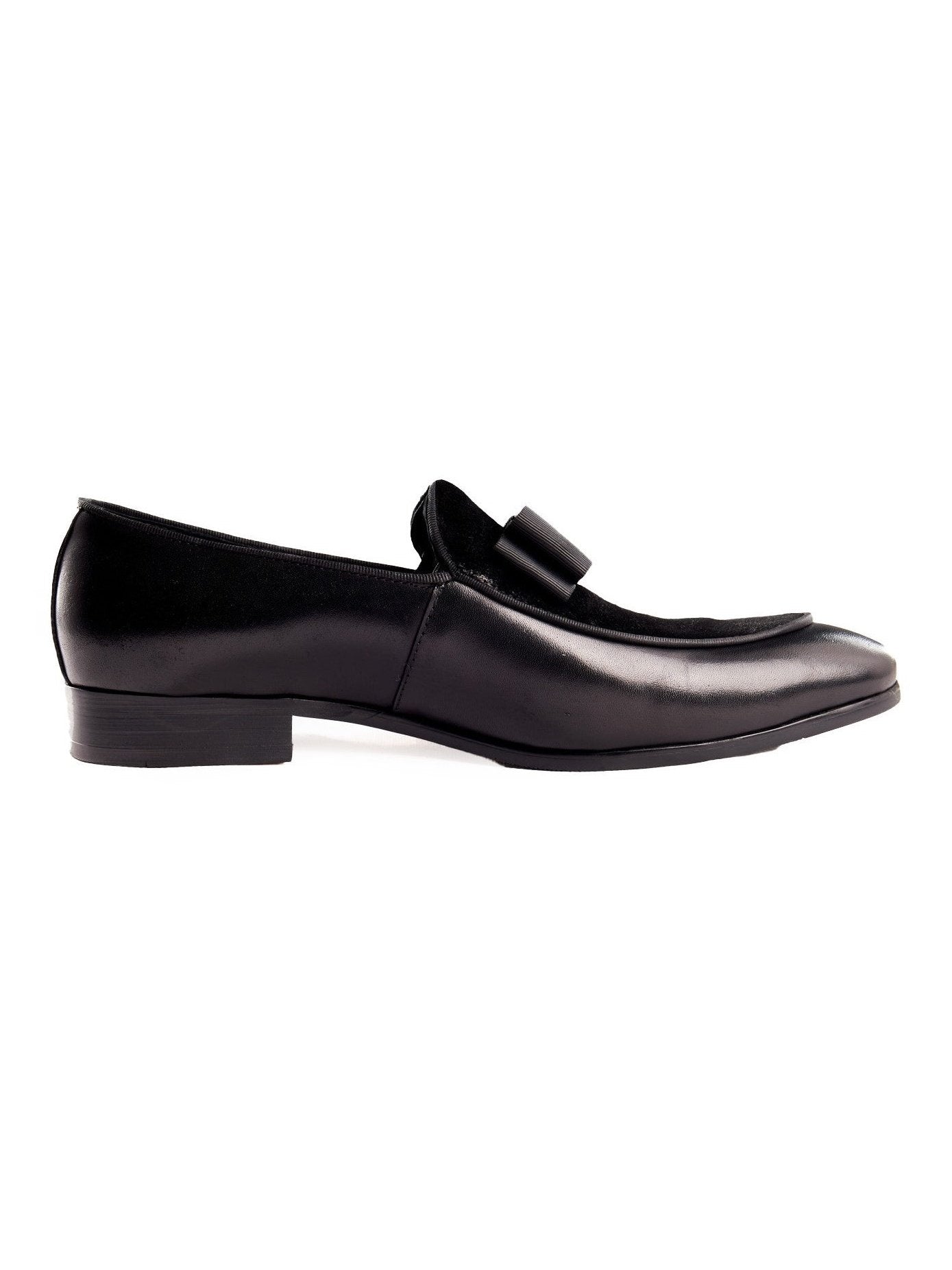 BLACK SUEDE LEATHER BOW TIE LOAFER