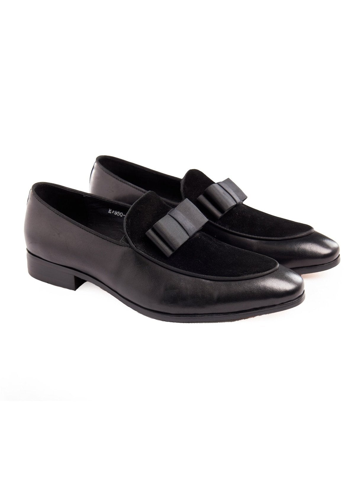 BLACK SUEDE LEATHER BOW TIE LOAFER