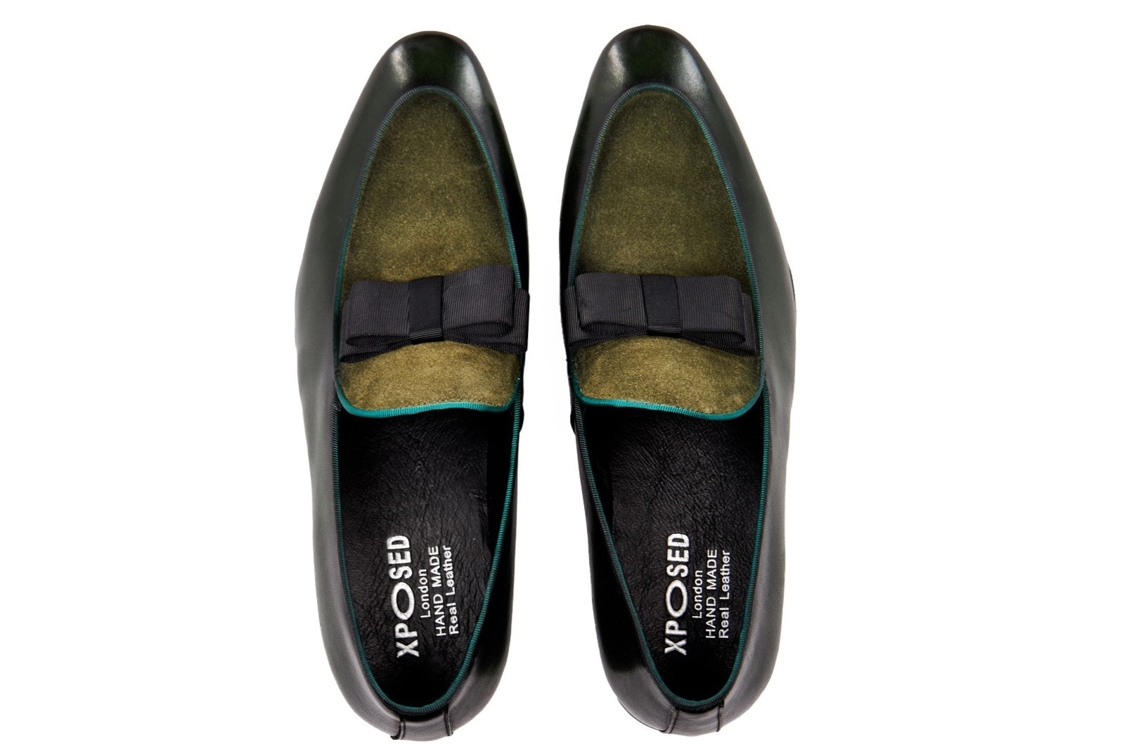 GREEN SUEDE LEATHER BOW TIE LOAFER