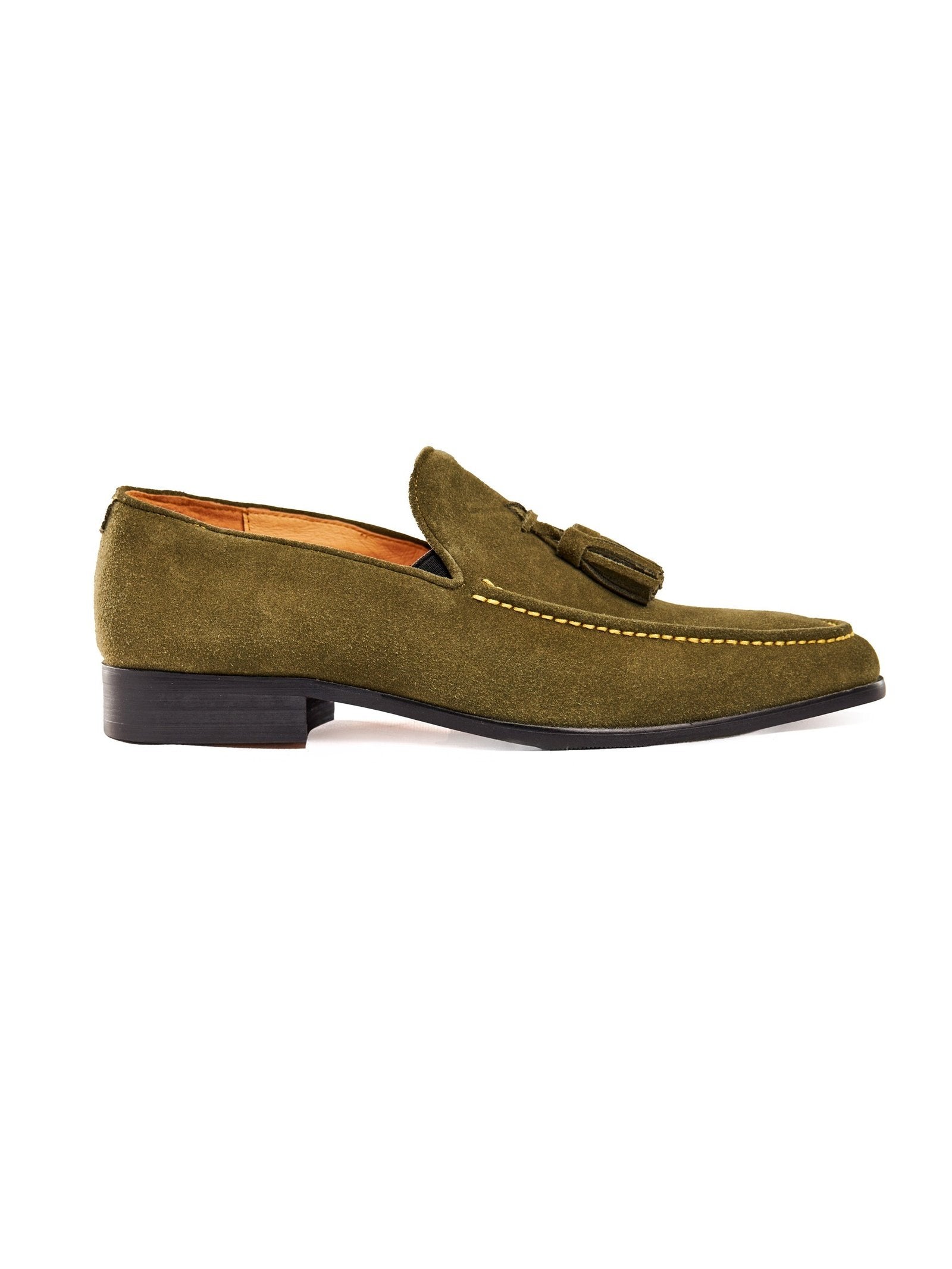 GREEN SUEDE TASSEL LOAFER