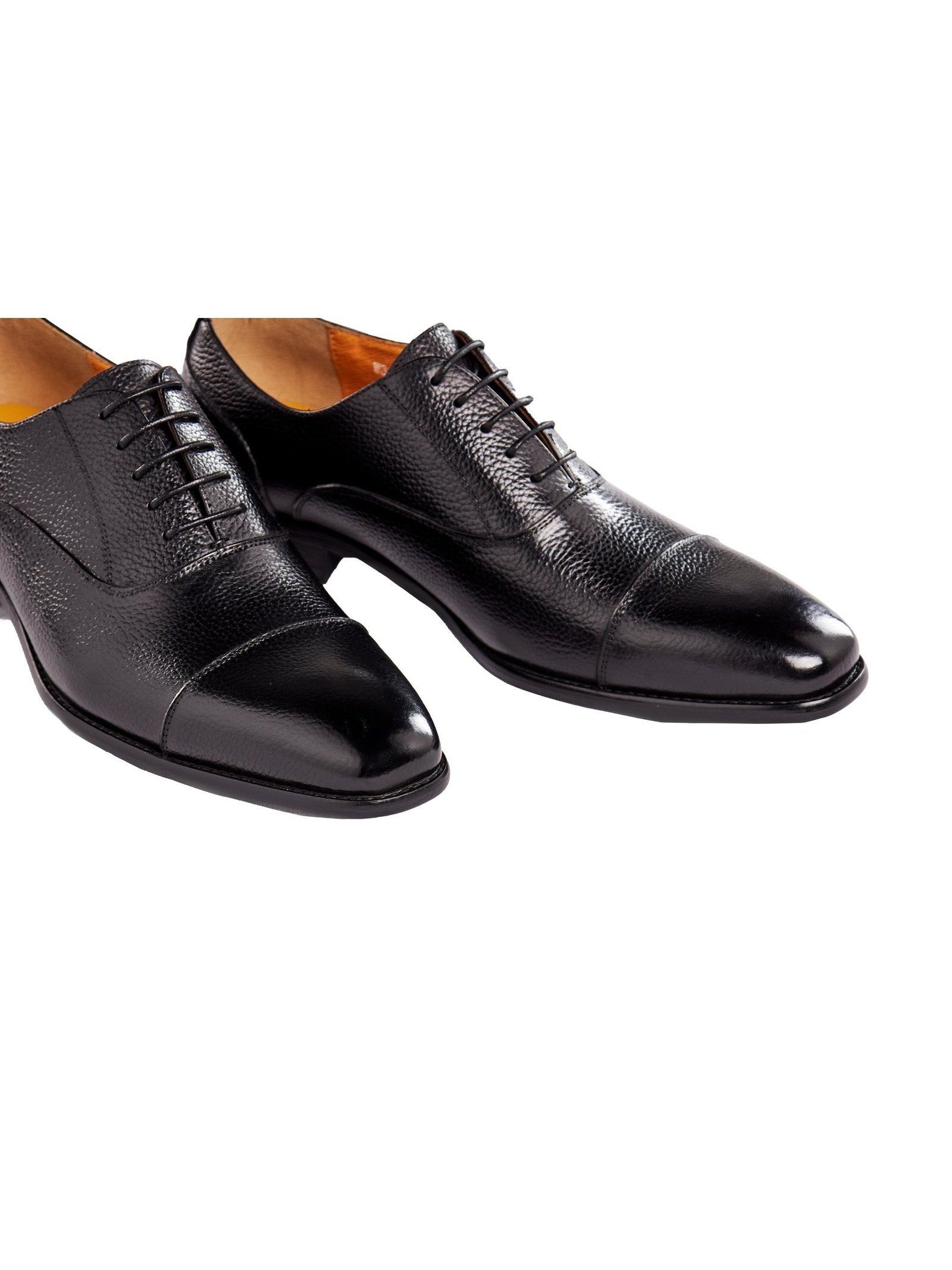 BLACK LEATHER OXFORD LACE UP SHOES