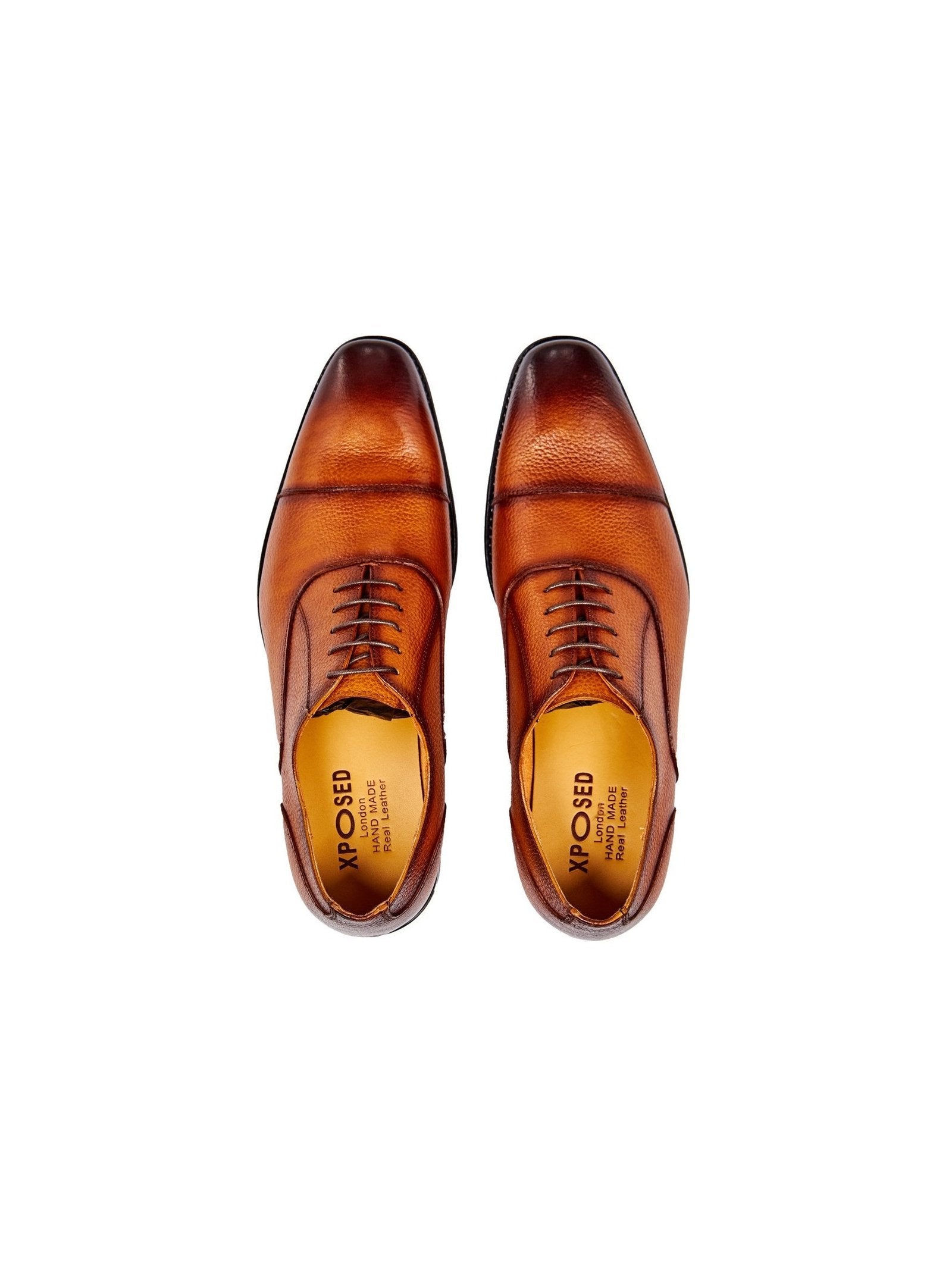 BROWN LEATHER OXFORD LACE UP SHOES