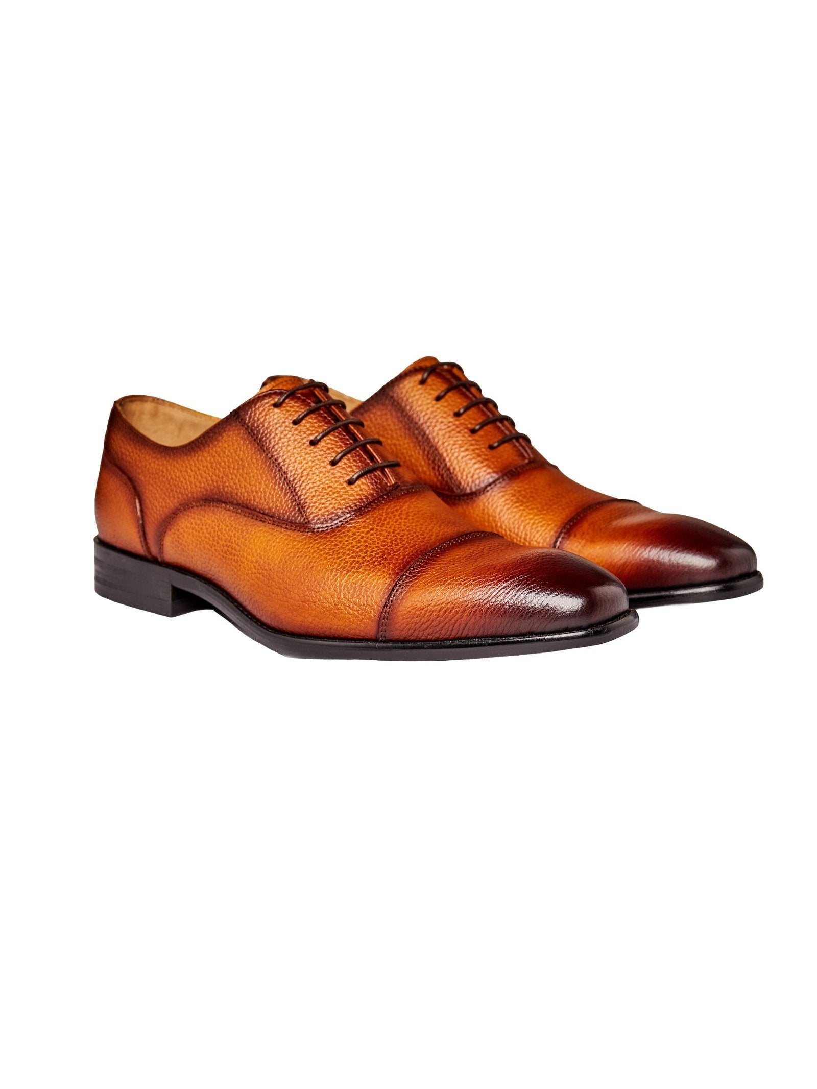 BROWN LEATHER OXFORD LACE UP SHOES