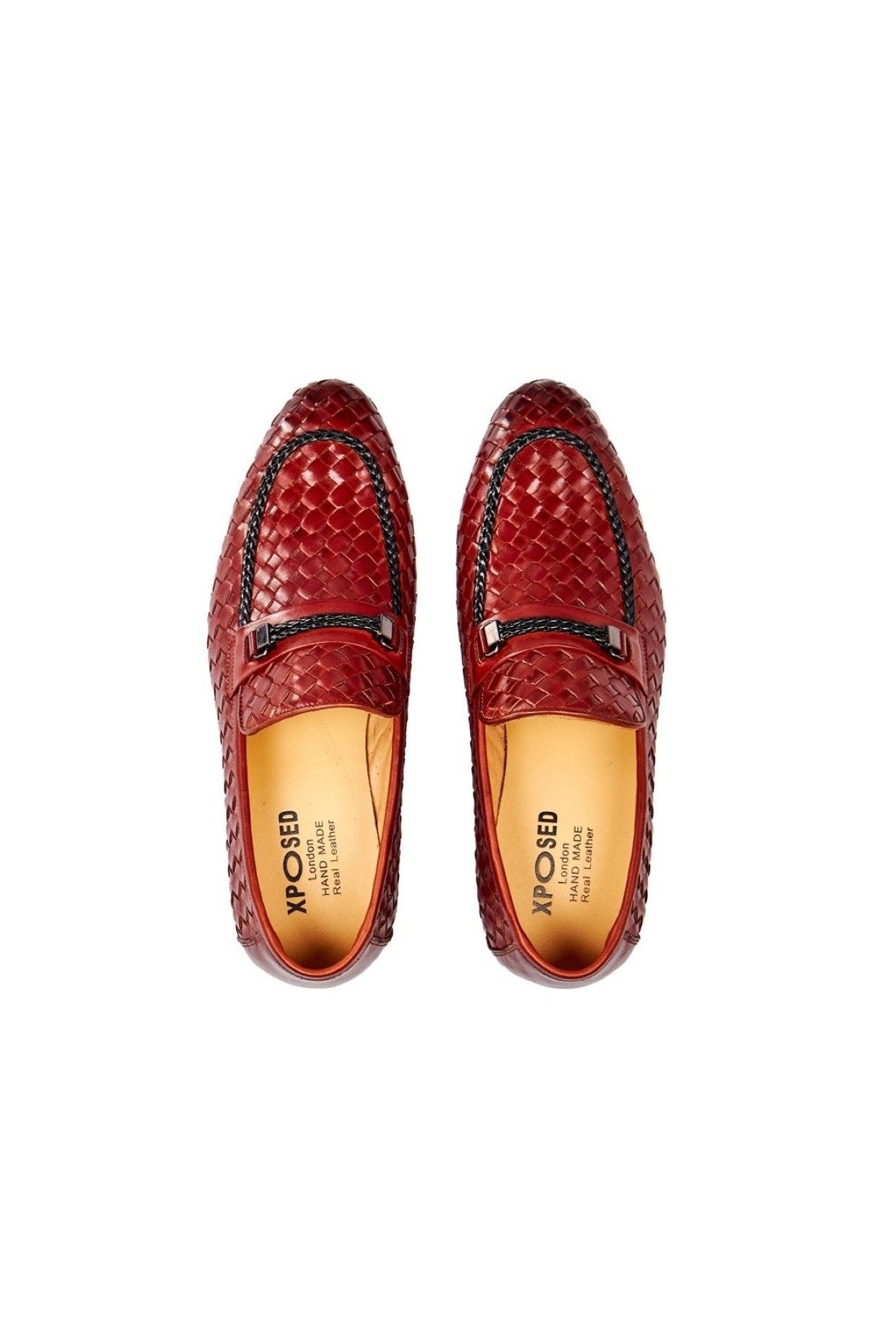 BROWN WOVEN LEATHER LOAFERS