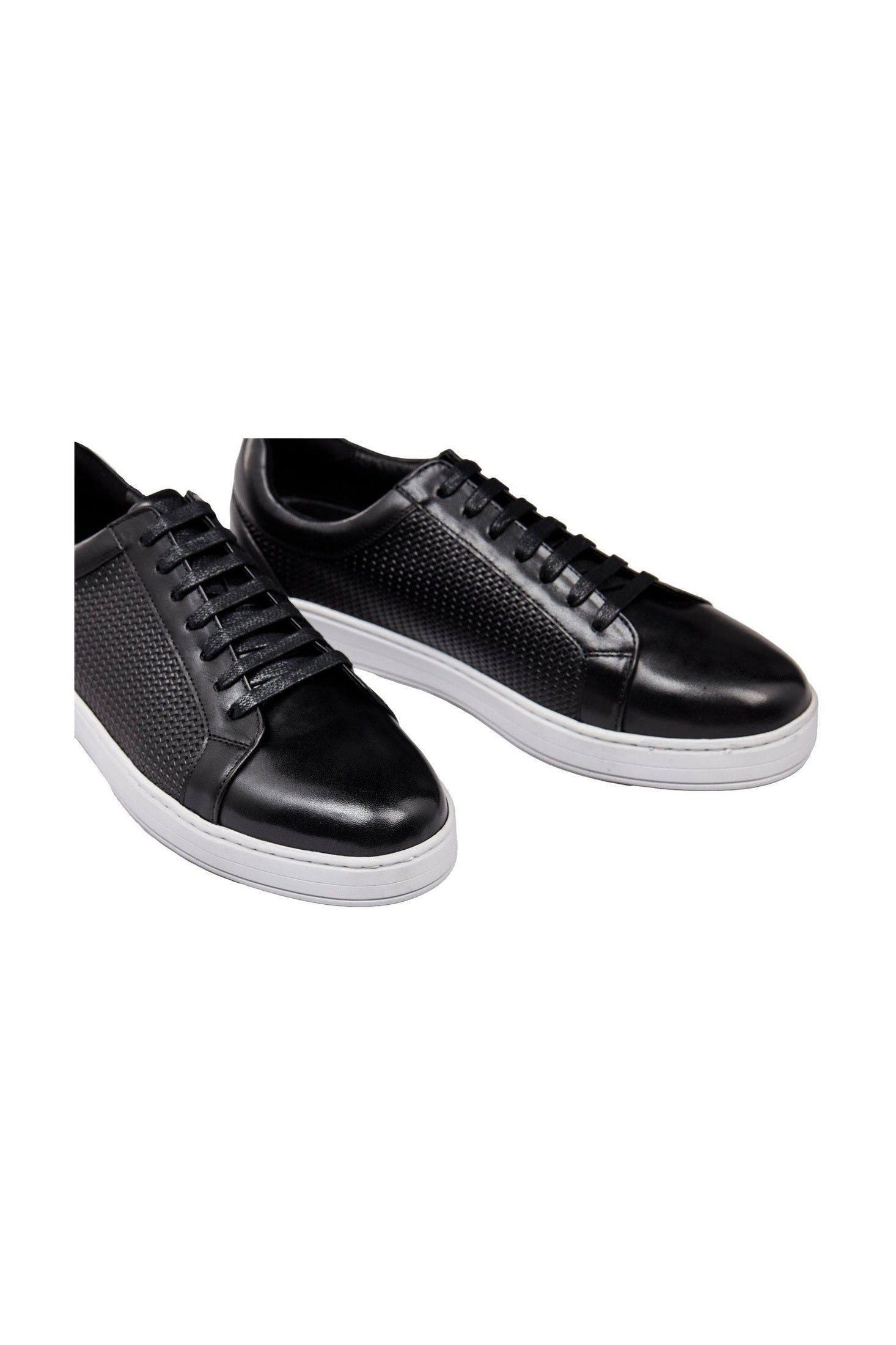 BLACK LEATHER SNEAKERS