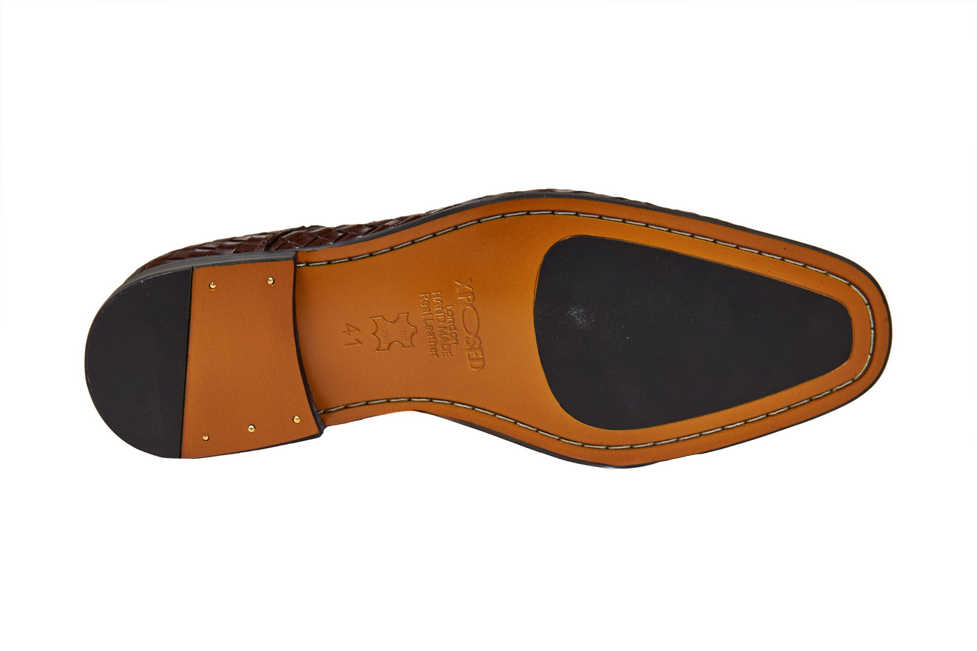 BROWN WOVEN LEATHER CHUKKA BOOTS XPOSED London