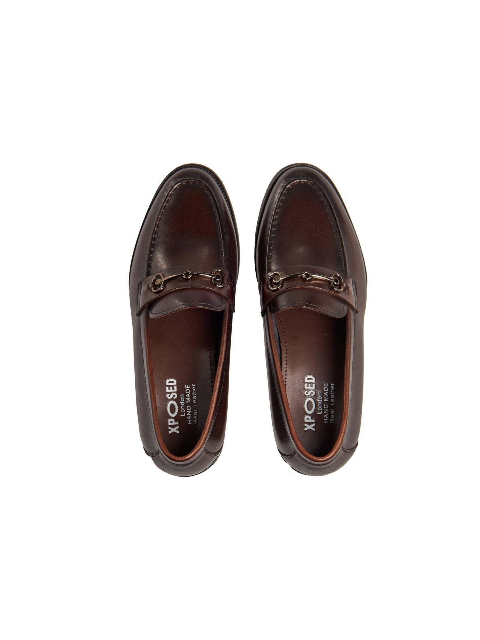 BROWN SNAFFLE BUCKLE LEATHER SHOES