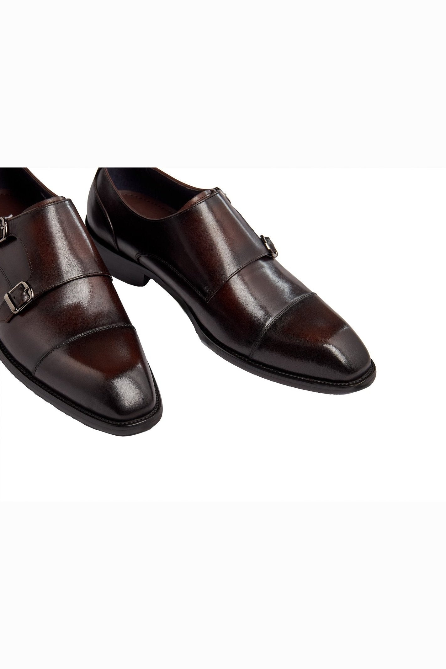 BROWN DOUBLE MONK SHOES