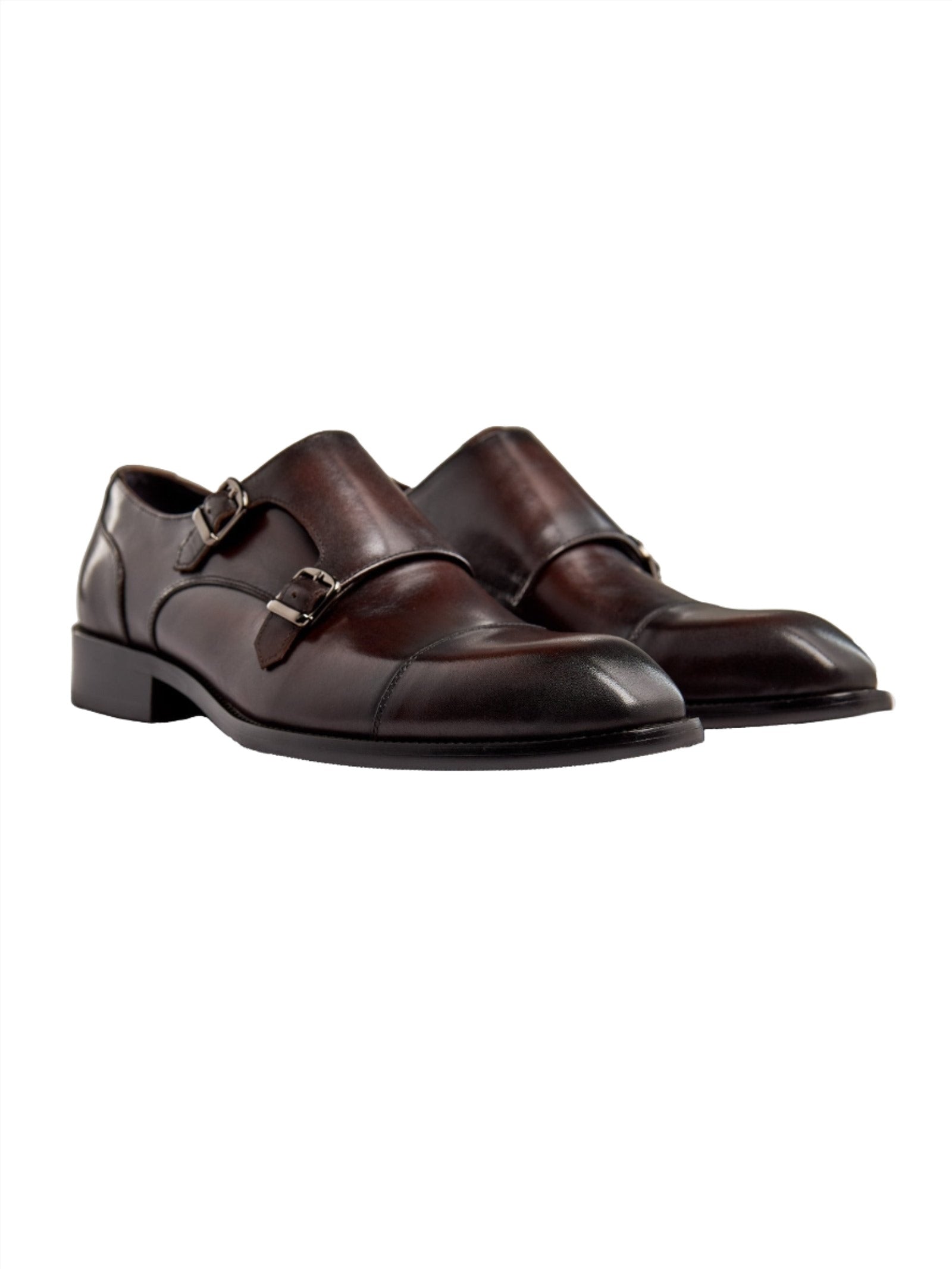 BROWN DOUBLE MONK SHOES