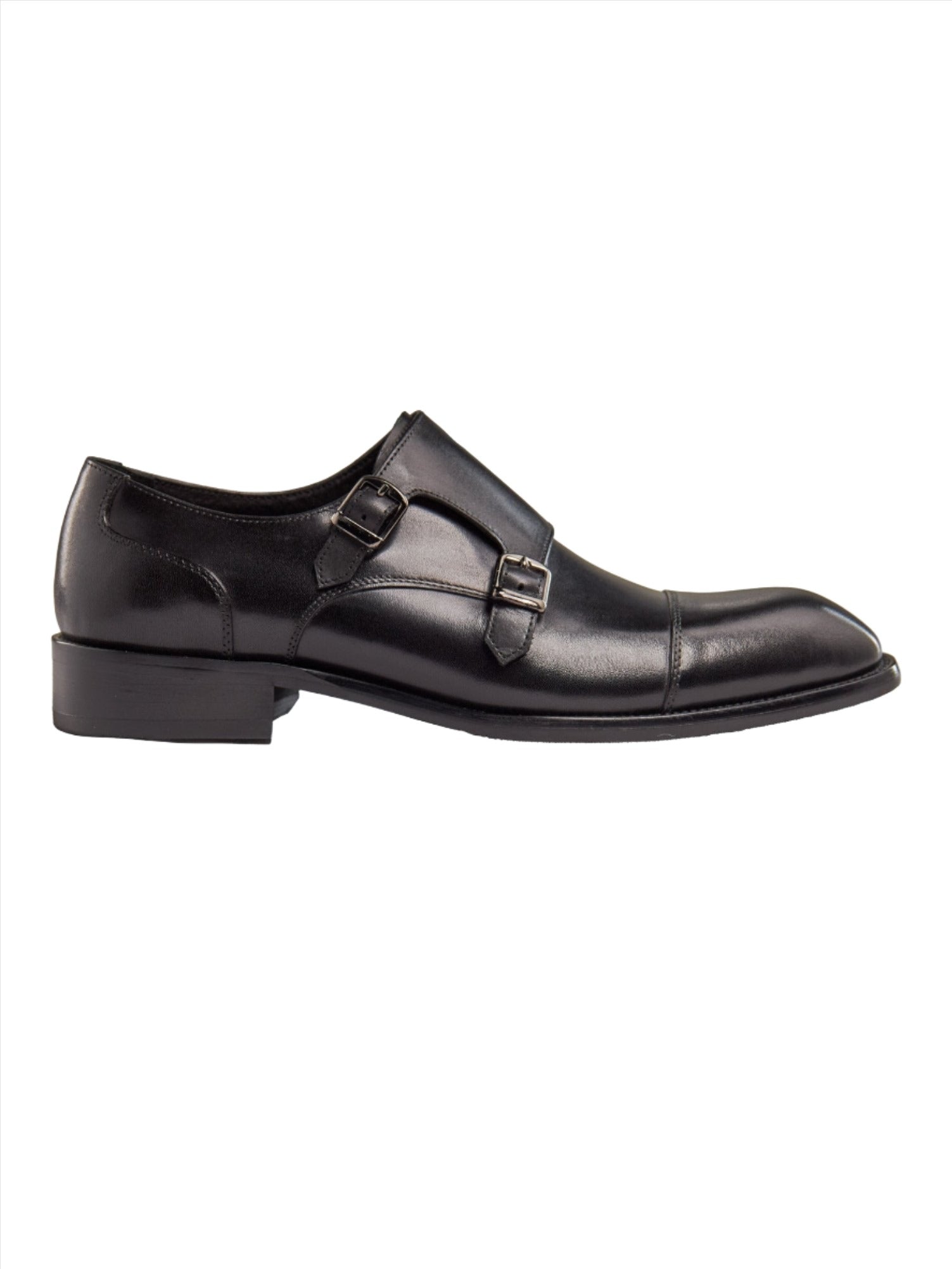 BLACK DOUBLE MONK SHOES