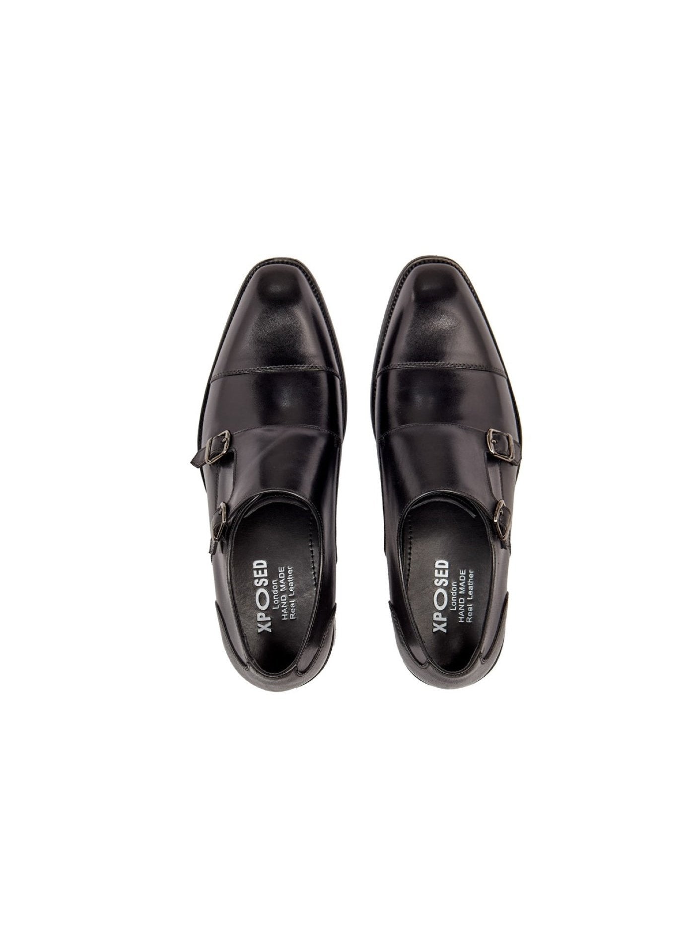BLACK DOUBLE MONK SHOES