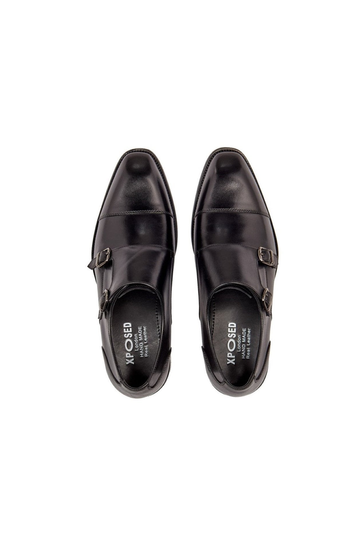 BLACK DOUBLE MONK SHOES