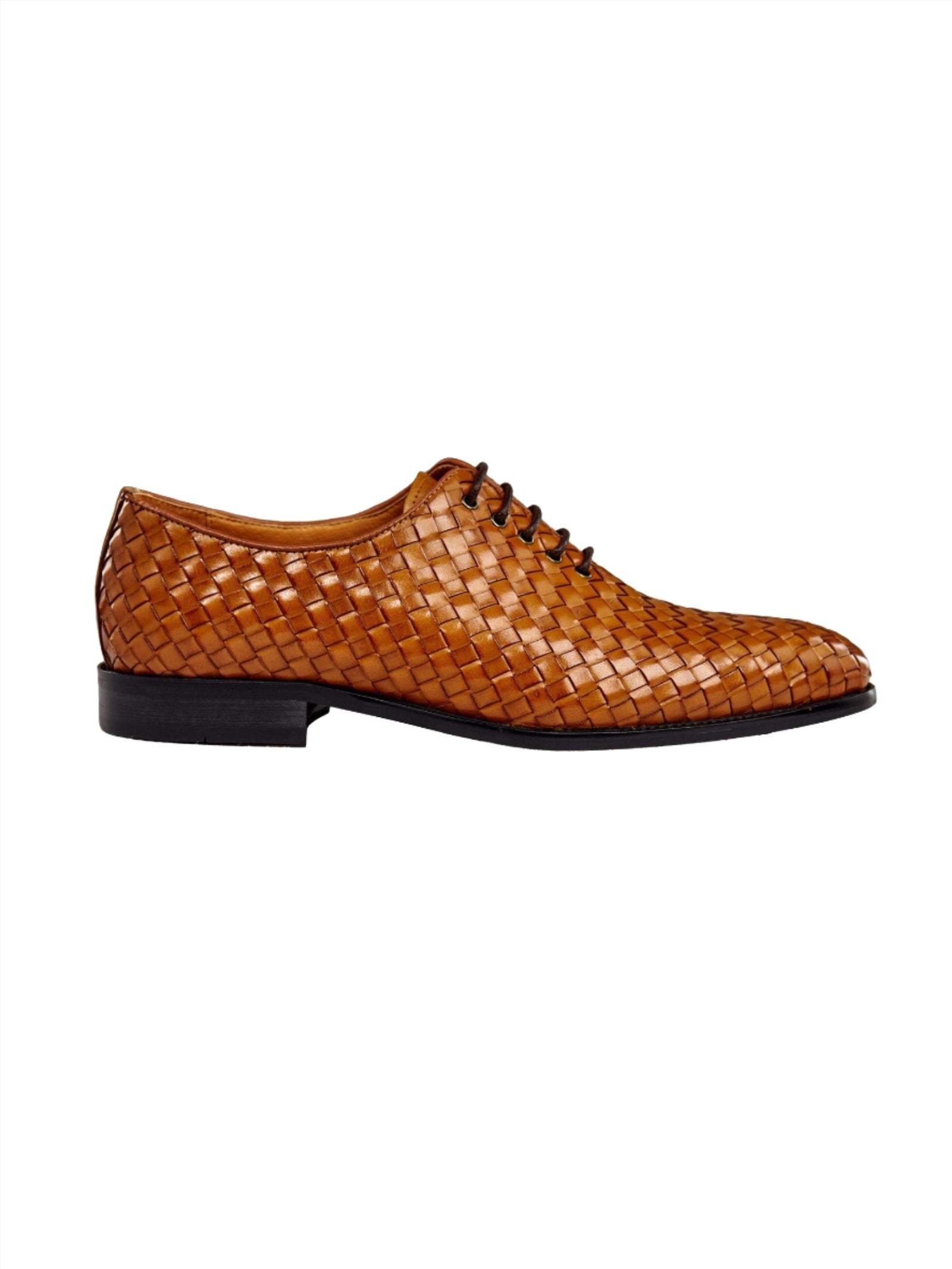WOVEN LEATHER SHOES IN TAN