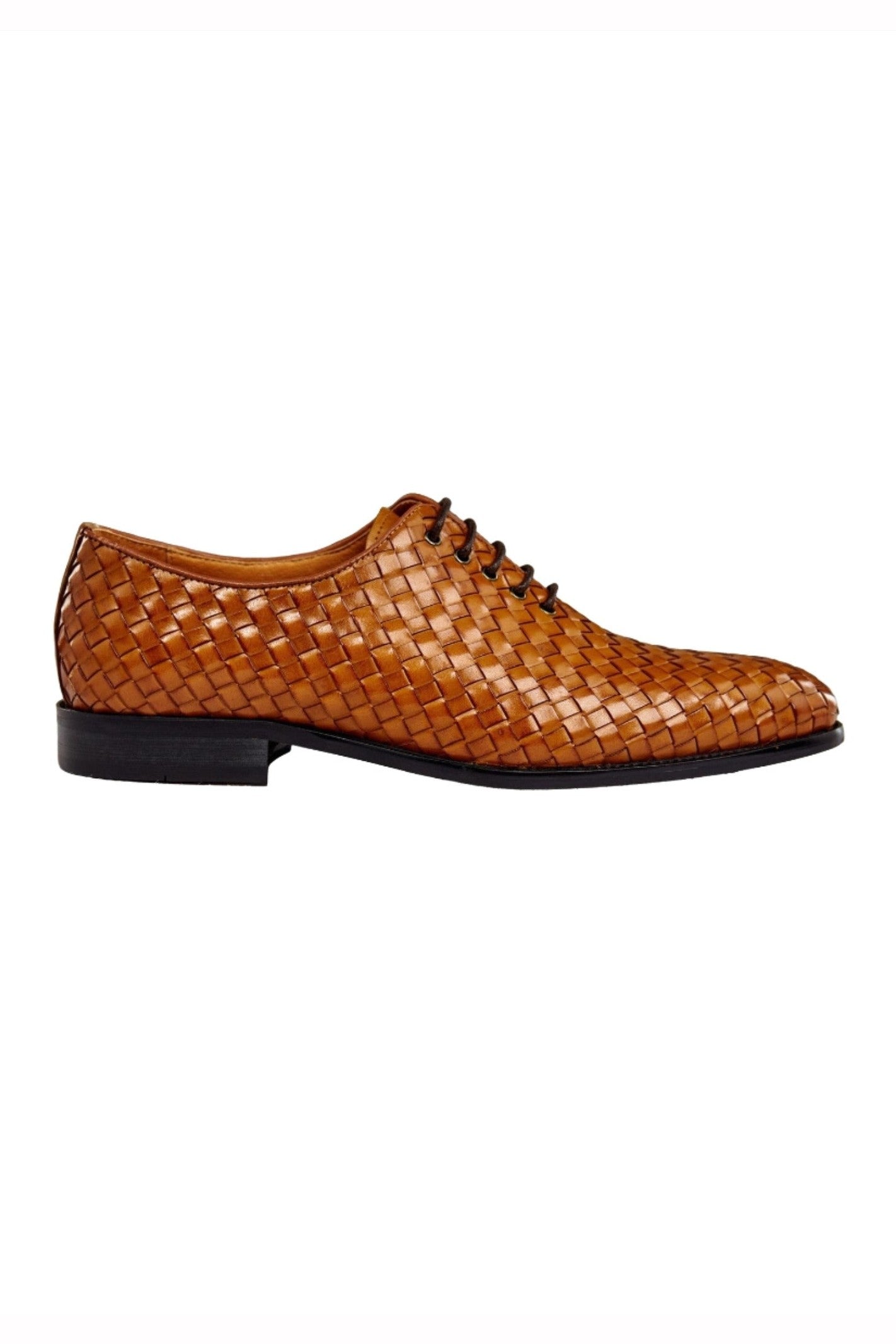 WOVEN LEATHER SHOES IN TAN