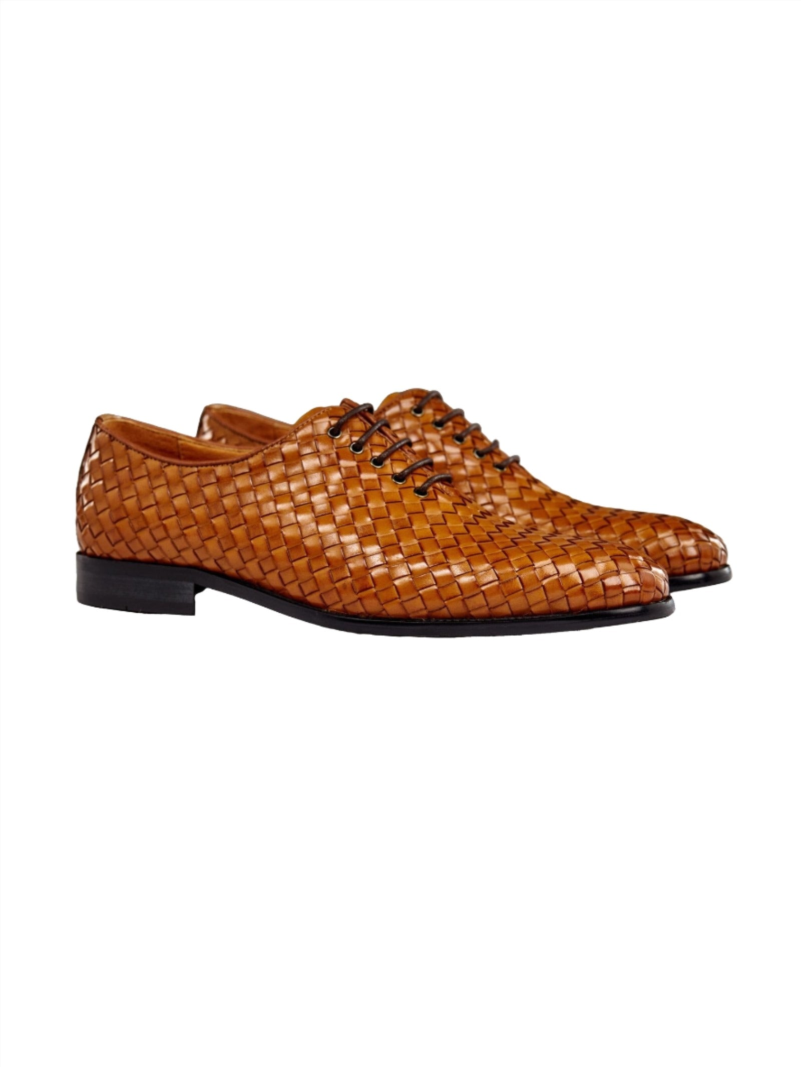 WOVEN LEATHER SHOES IN TAN