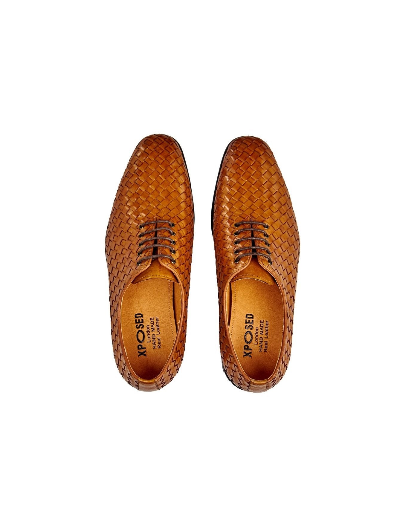 WOVEN LEATHER SHOES IN TAN