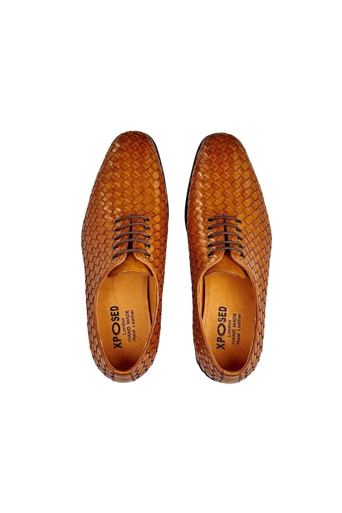 WOVEN LEATHER SHOES IN TAN