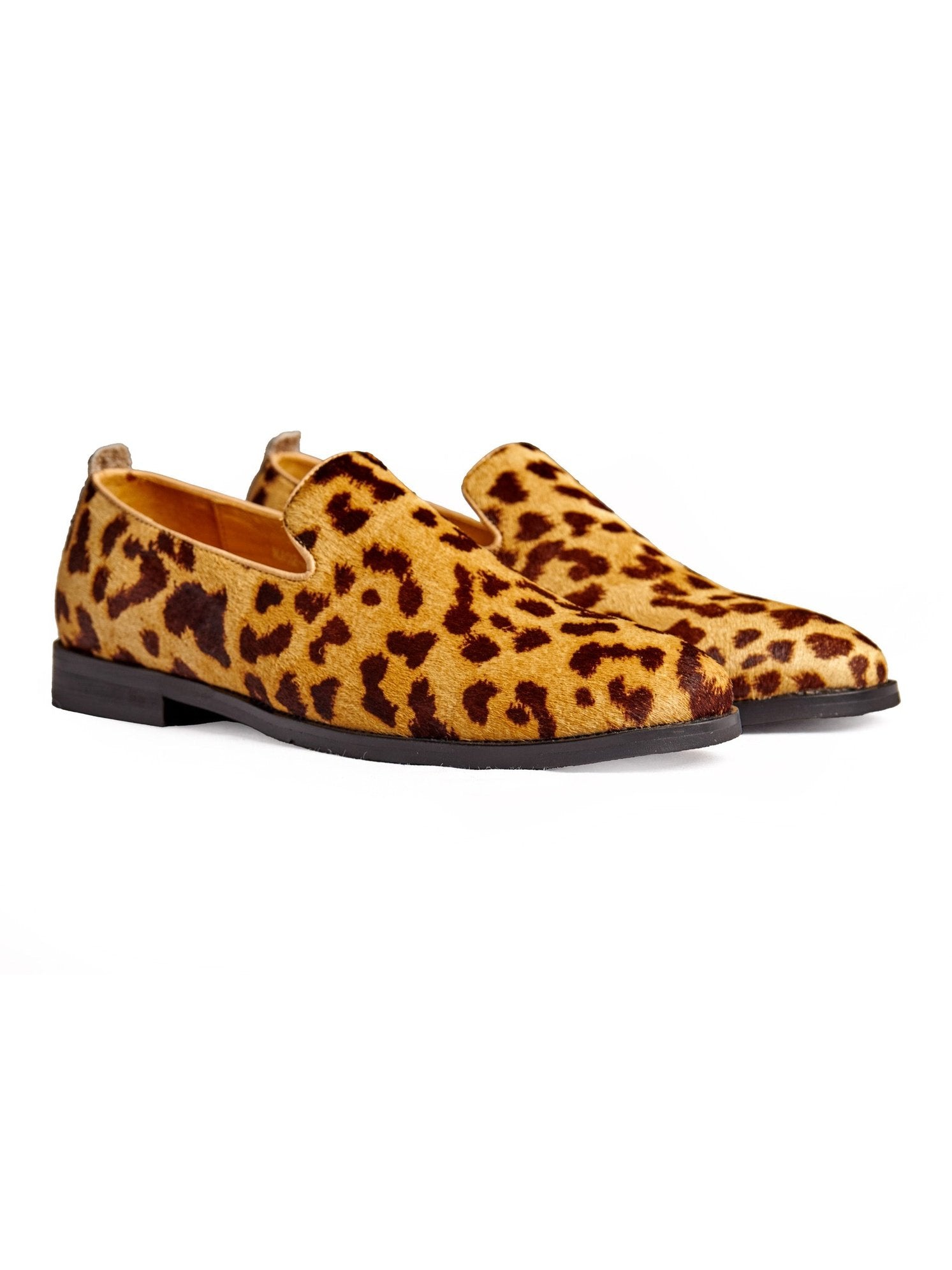 LEOPARD PRINT LEATHER LOAFERS