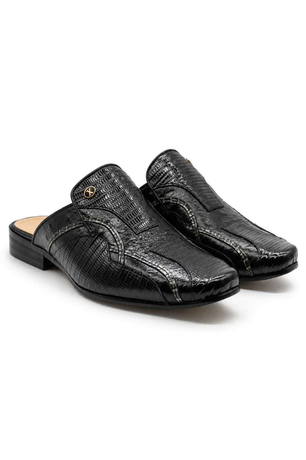 Men’s Glossy Black Handmade Real Leather Half Shoes Sartorial Shoes