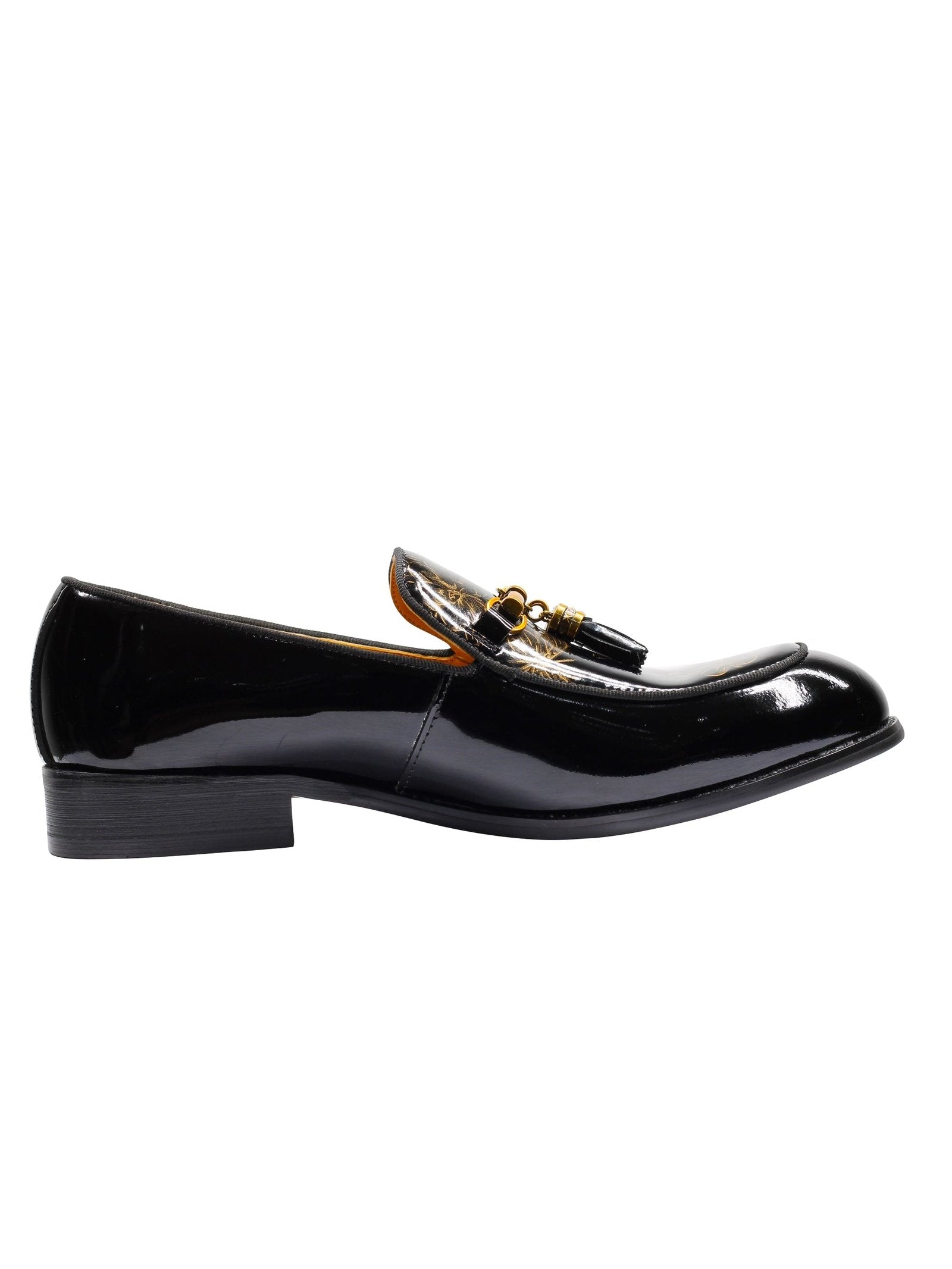 BLACK PATENT TASSEL LOAFER