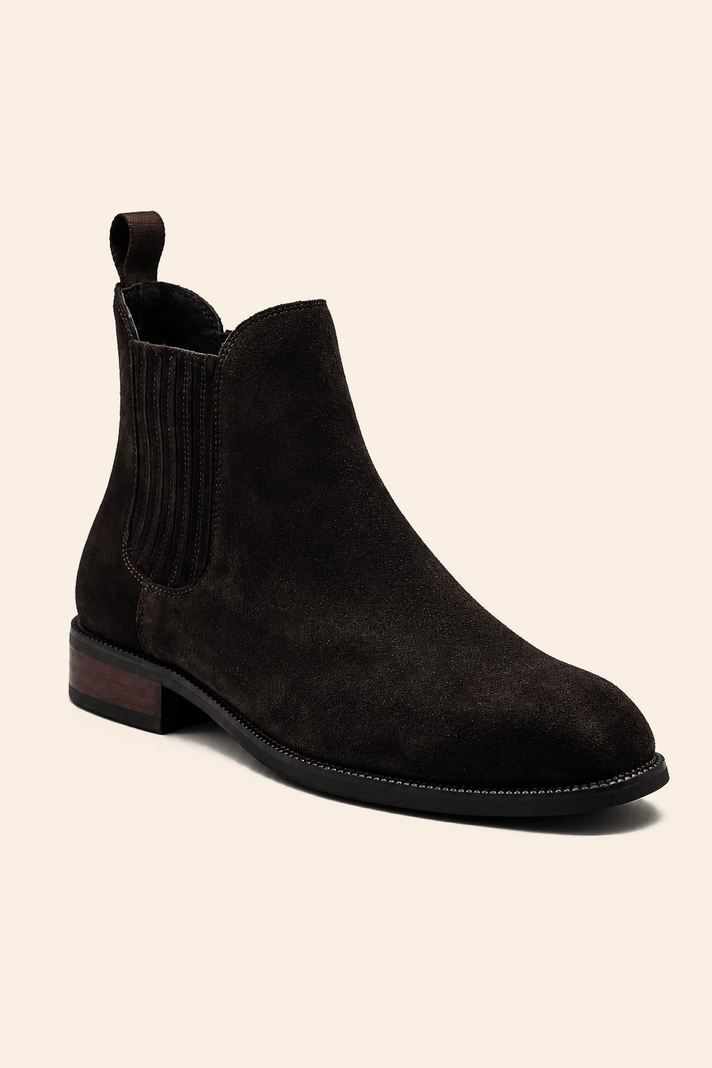RAMOS Men’s Brown Smooth Suede Leather Chelsea Boots Sartorial Shoes