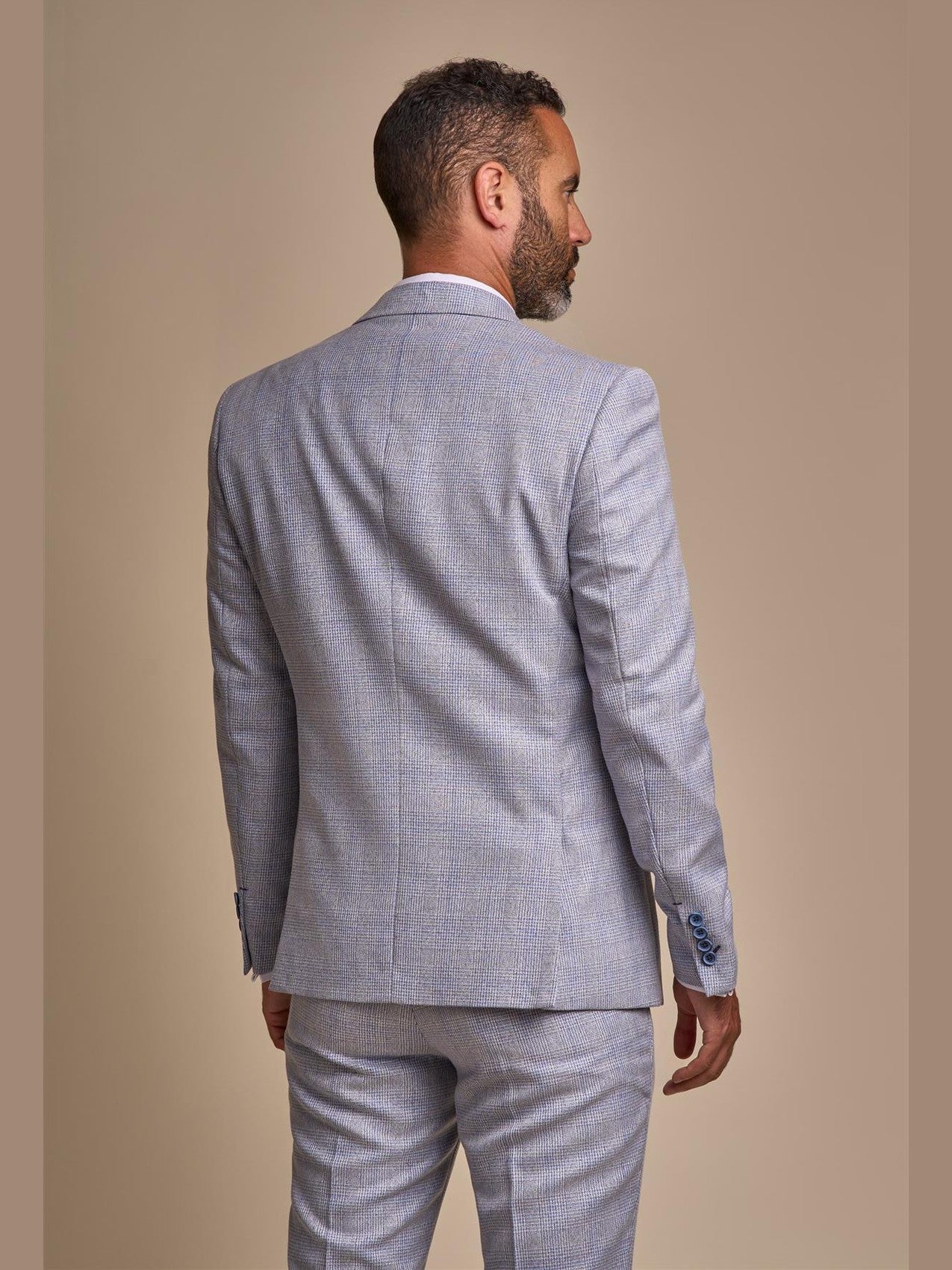 MENS CARIDI SKY BLUE TAILORED FIT THREE PIECE SUIT CAVANI