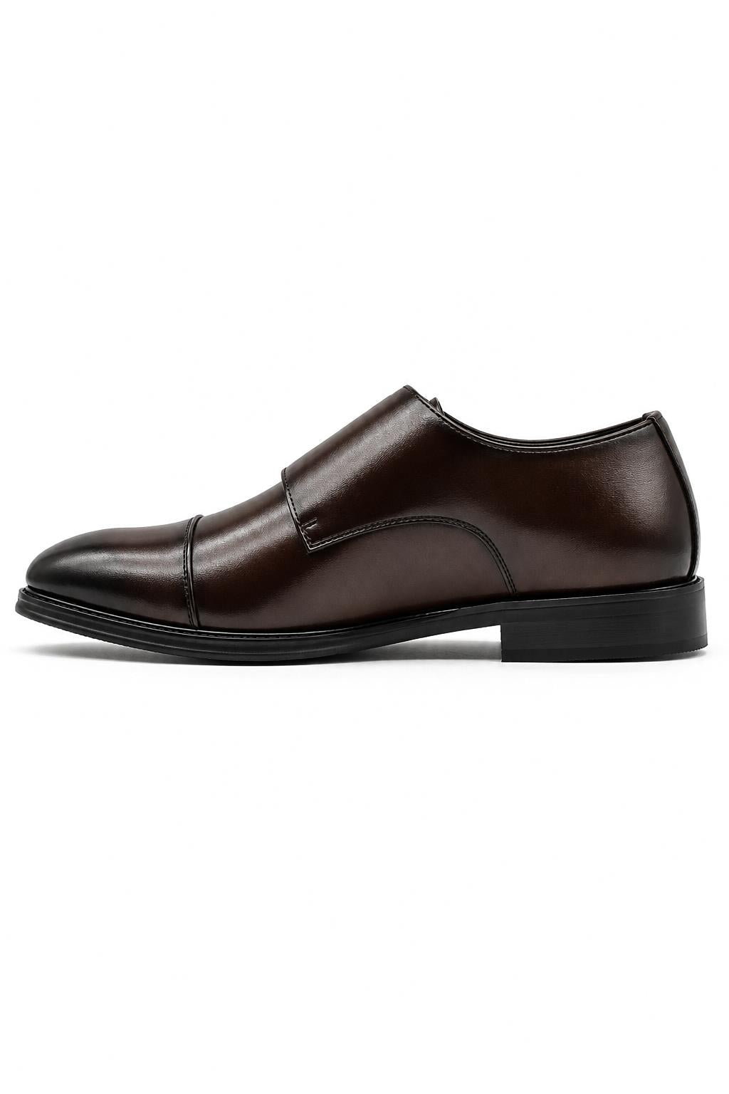 Men's Brown Double Monk Strap Cap Toe Formal Shoes Sartorial Shoes