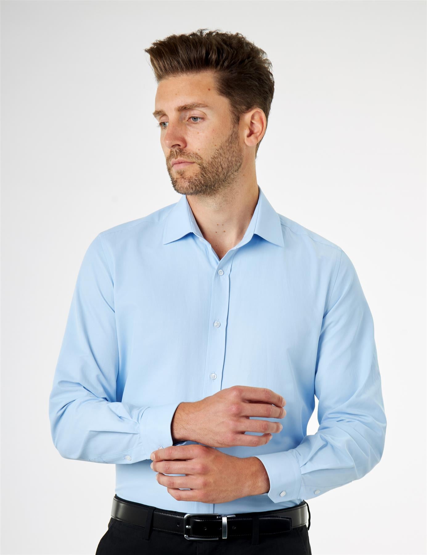 CLASSIC BLUE SINGLE CUFF TAILORED FIT SHIRT