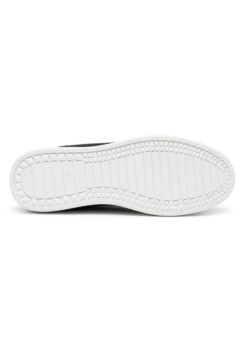 Men’s Black Faux Leather Slip-On Trainers Sartorial Shoes