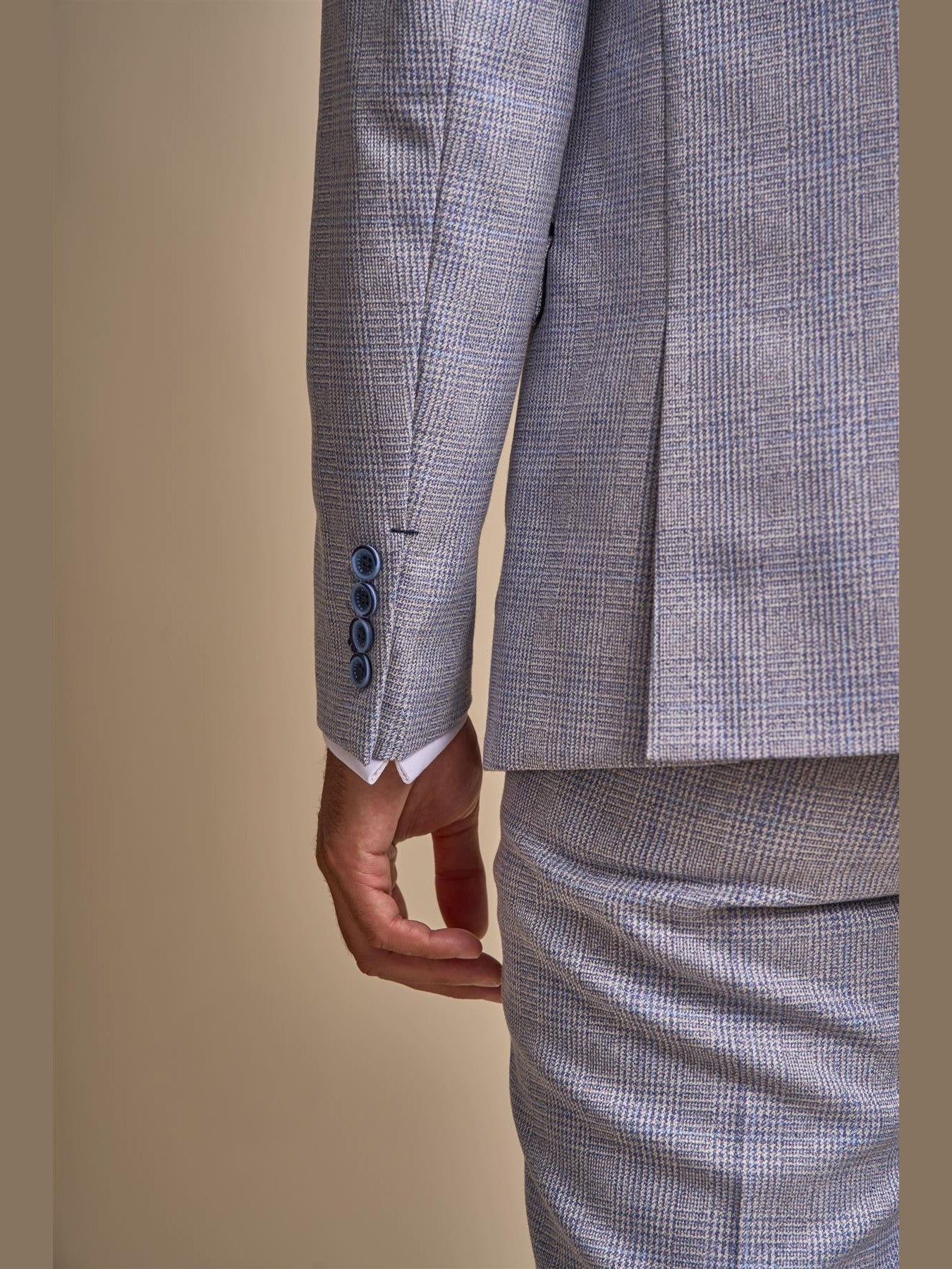 MENS CARIDI SKY BLUE TAILORED FIT THREE PIECE SUIT CAVANI