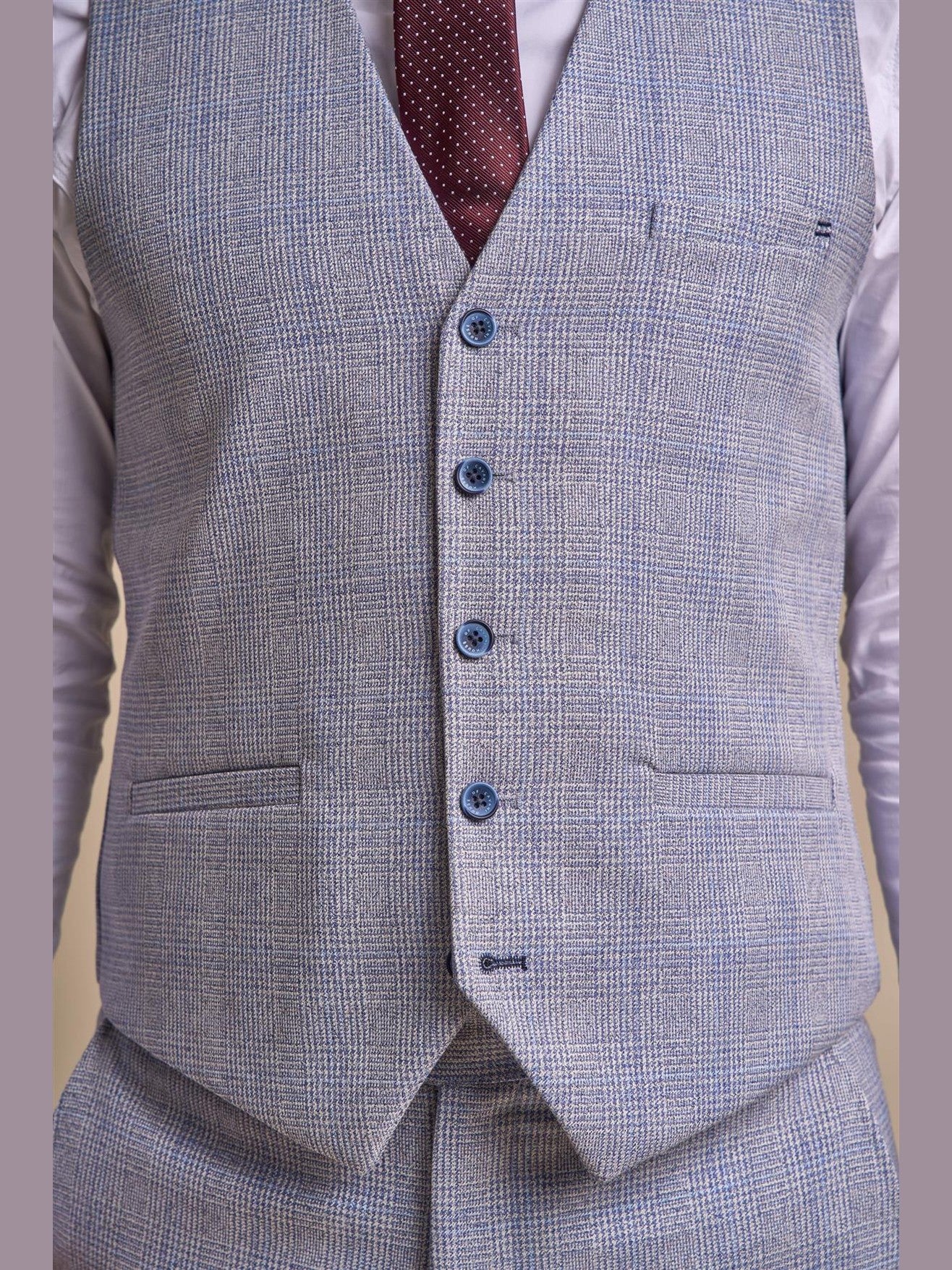 MENS CARIDI SKY BLUE TAILORED FIT THREE PIECE SUIT CAVANI