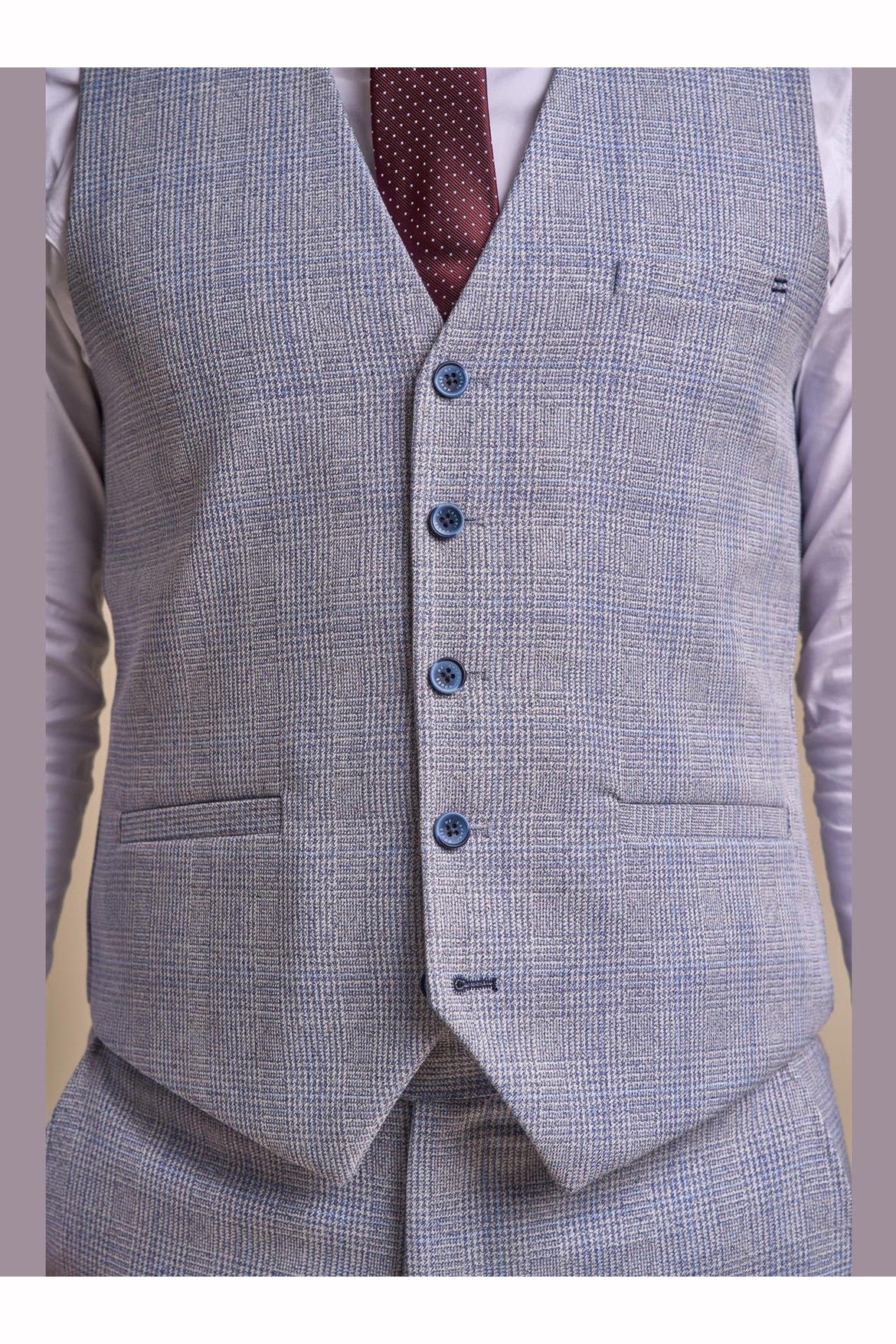 MENS CARIDI SKY BLUE TAILORED FIT THREE PIECE SUIT CAVANI