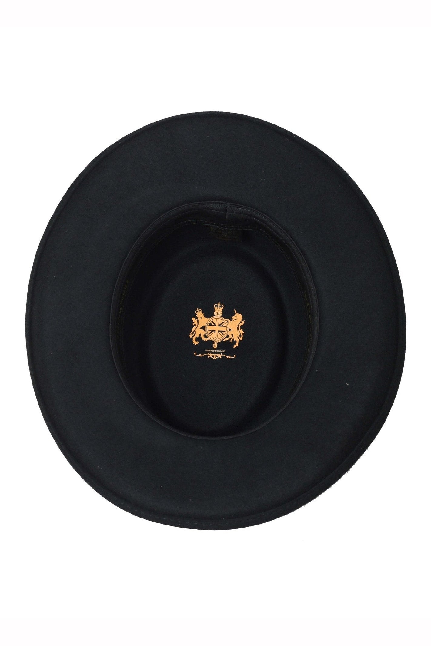 Mens Black Vintage 100% Wool Felt Crushable Gambler Cowboy Hat Curved Wide Brim