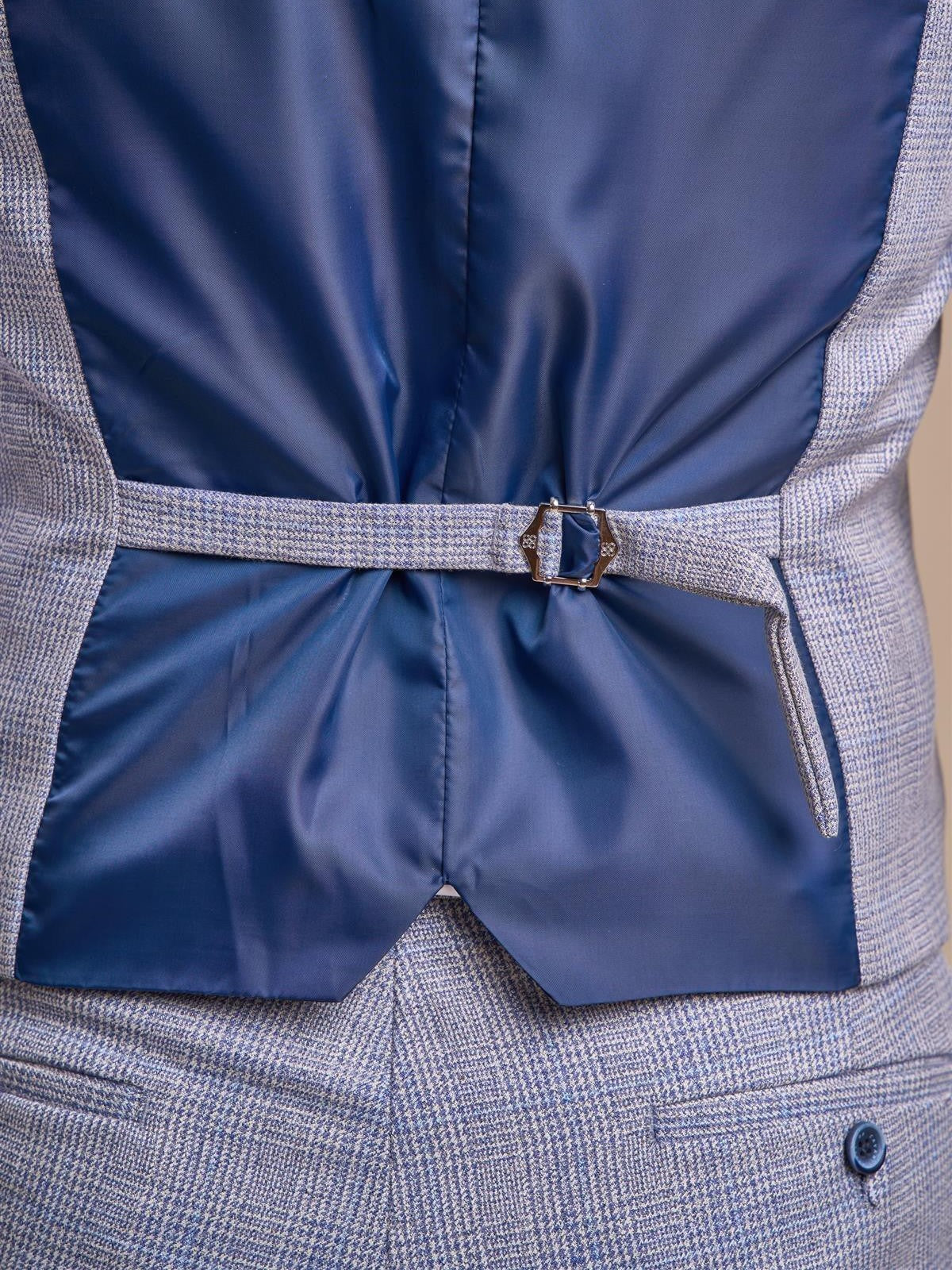 MENS CARIDI SKY BLUE TAILORED FIT THREE PIECE SUIT CAVANI