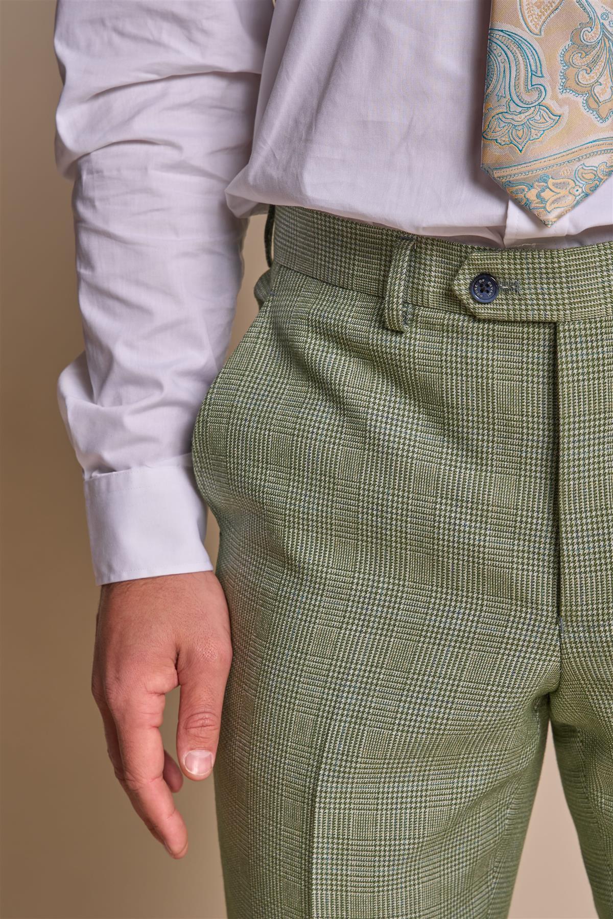 CARIDI CHECK TROUSER SAGE CAVANI