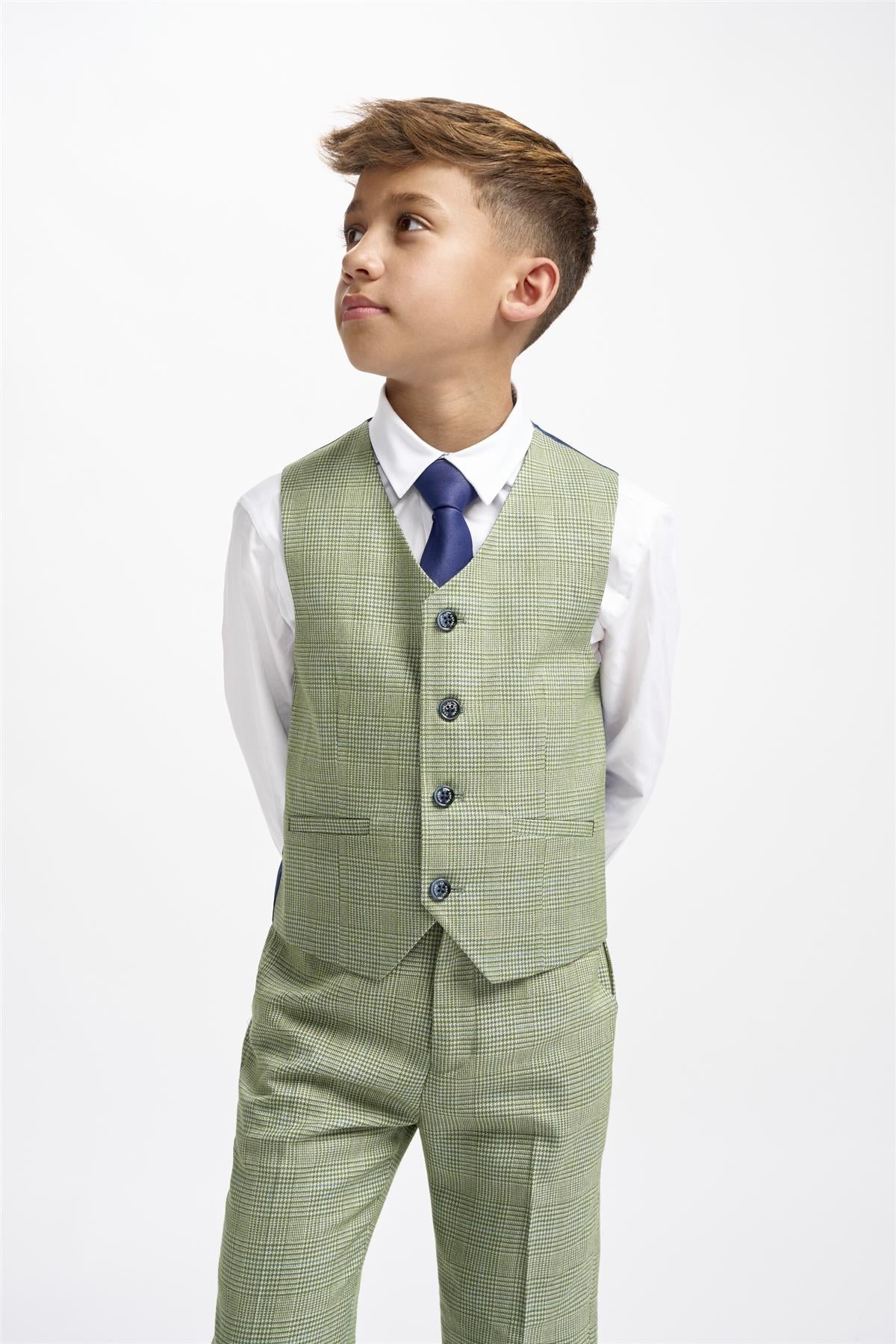 CARIDI SAGE THREE PIECE BOYS SUIT CAVANI