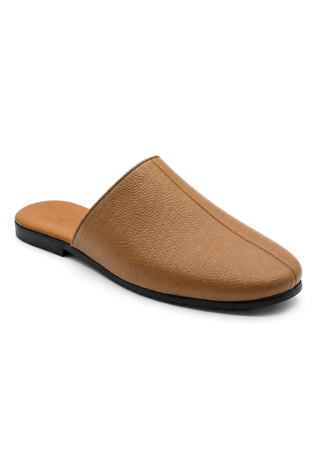 Nico Men’s Tan Soft Grain Leather Mule Half Shoes Sartorial Shoes