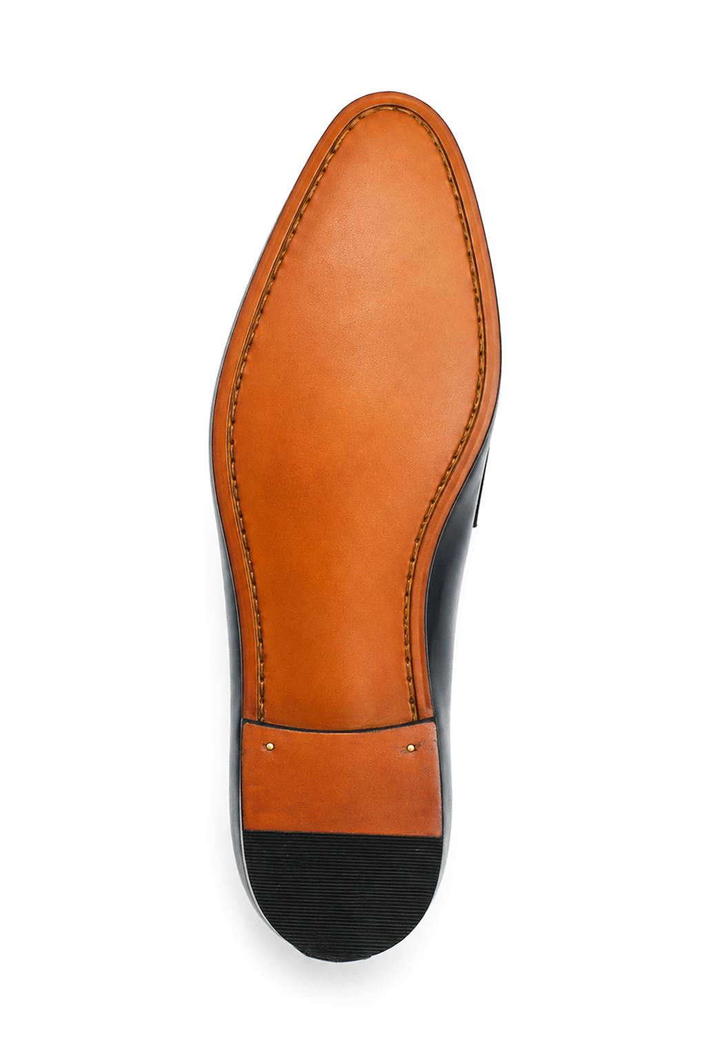 SOREN Men’s Navy Blue Leather & Suede Double Monk Shoes Sartorial Shoes