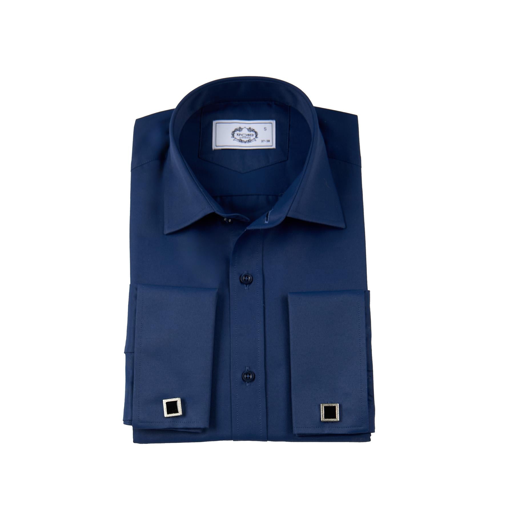 CLASSIC NAVY DOUBLE CUFF SHIRT